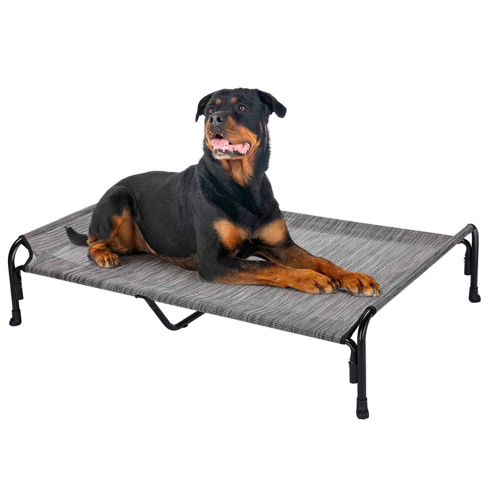 Veehoo XXL Outdoor Elevated Dog Bed, Raised Dog Cot for Extra Large Dogs, Cooling Washable Waterproof Pet Hammock Beds with Slope Headrest, Breathable Mesh and Sturdy Frame, XX-Large, CWC2204