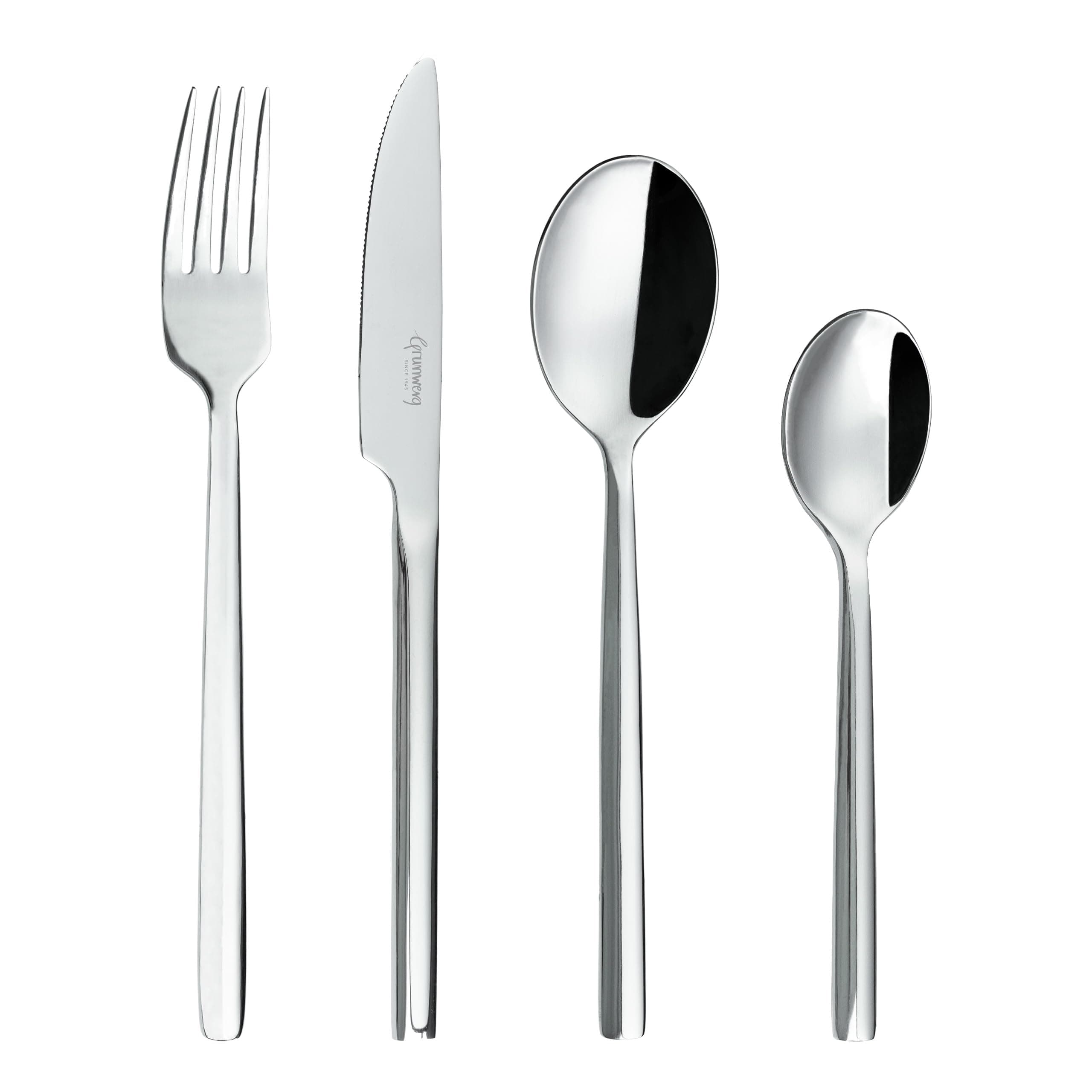 24 Piece Chopstick Style Stainless Steel Cutlery Set - 24BXCHP (Packaging may vary), Silver