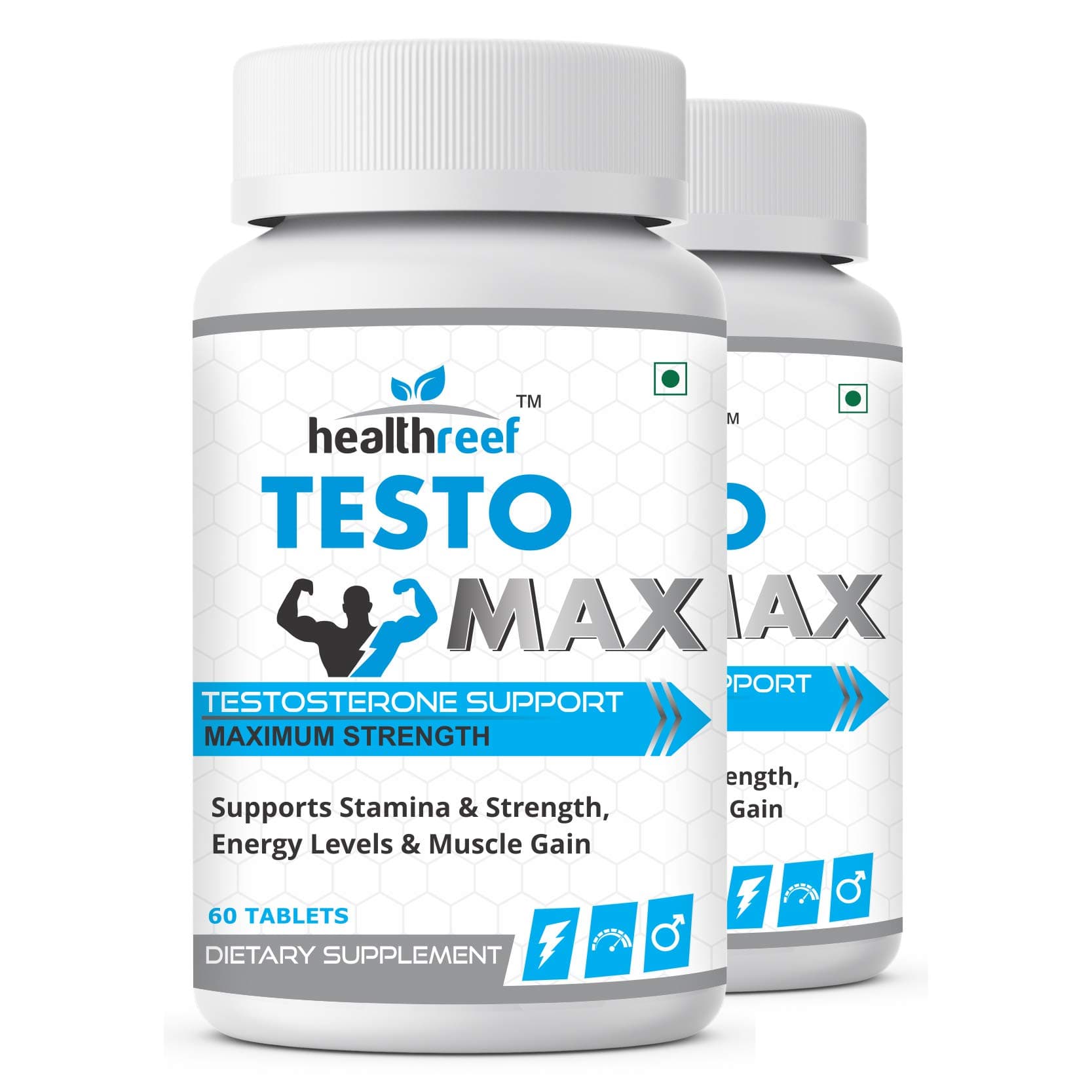 Healthreef Testo-Max Natural Muscles Booster, 60 Tablets, Pack Of 2