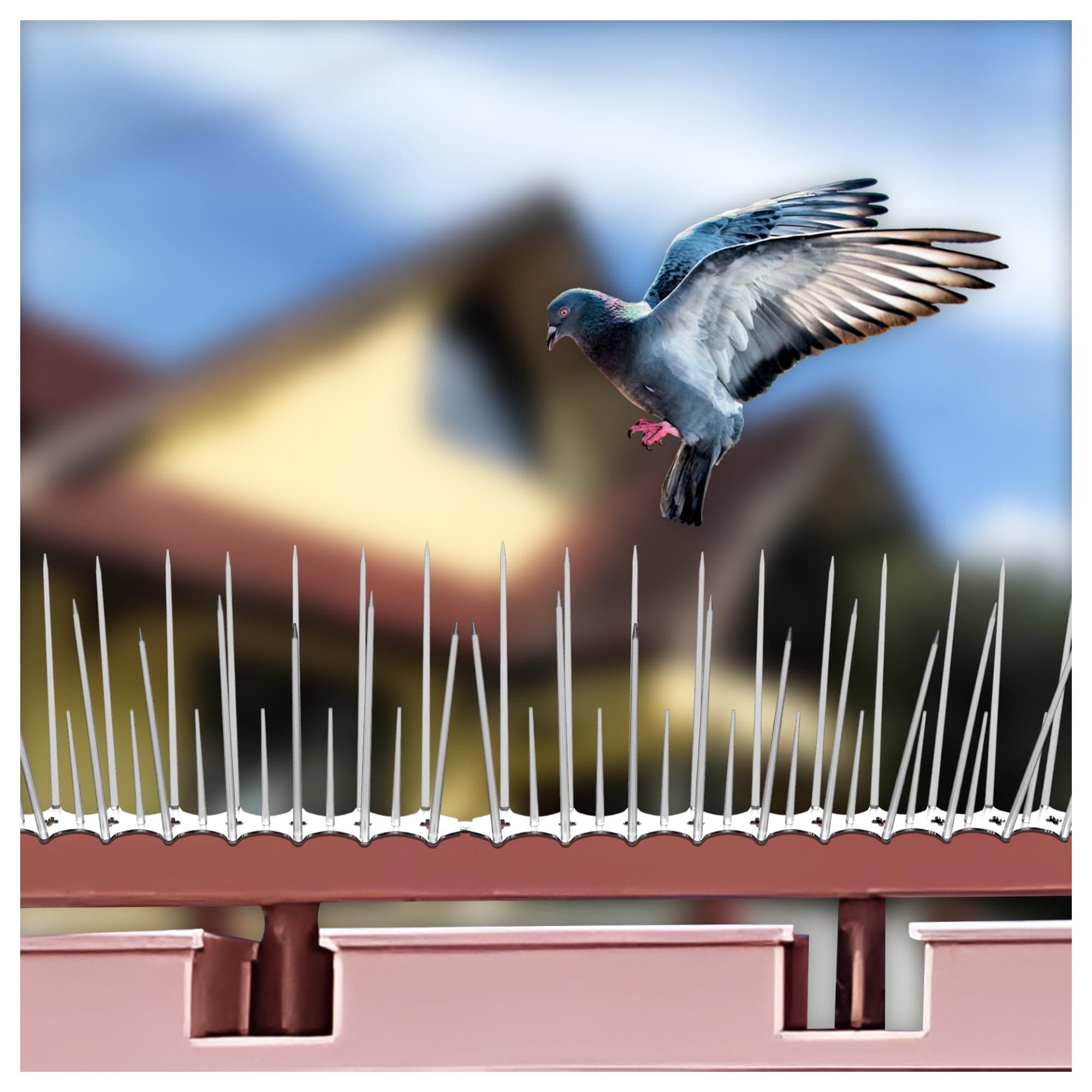 SWAPKART(5個パック) 鳥と鳩のスパイク、ピジョンコントロールスパイク 鳥防止プラスチックスパイク ACバルコニー手すり窓 ホーム保護 ピジョン 犬 モンキー カラス Kabootar 透明