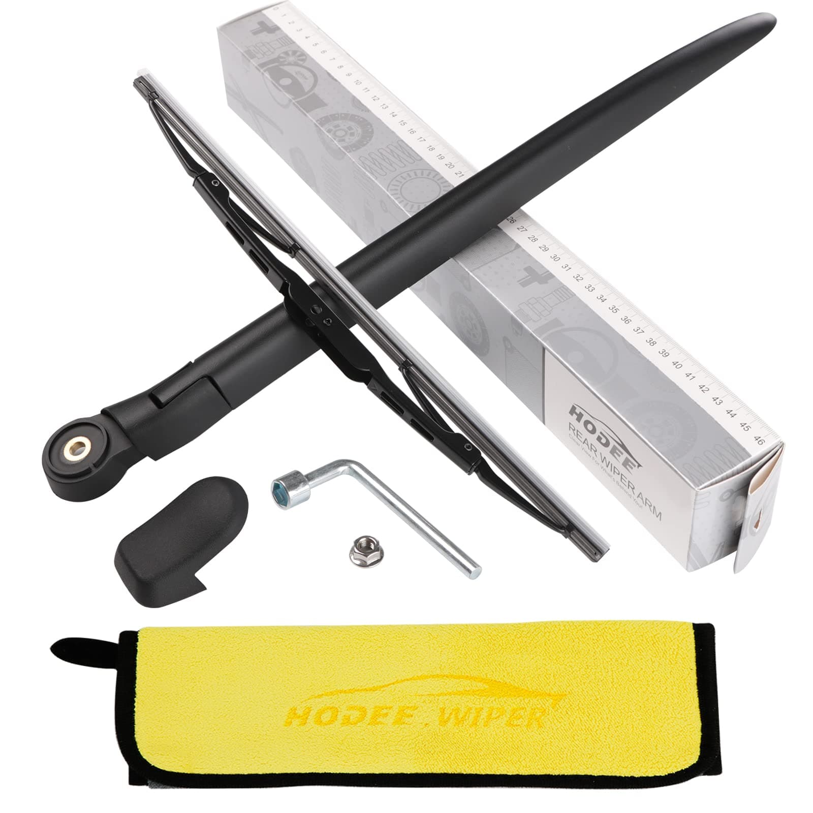 Rear Wiper Arm Blade Nut Set-Replacement for Porsche Cayenne 2003-2009,Back Windshield Wiper Assembly with Window Wiper Cap Cover Accessories,OE:95562804002