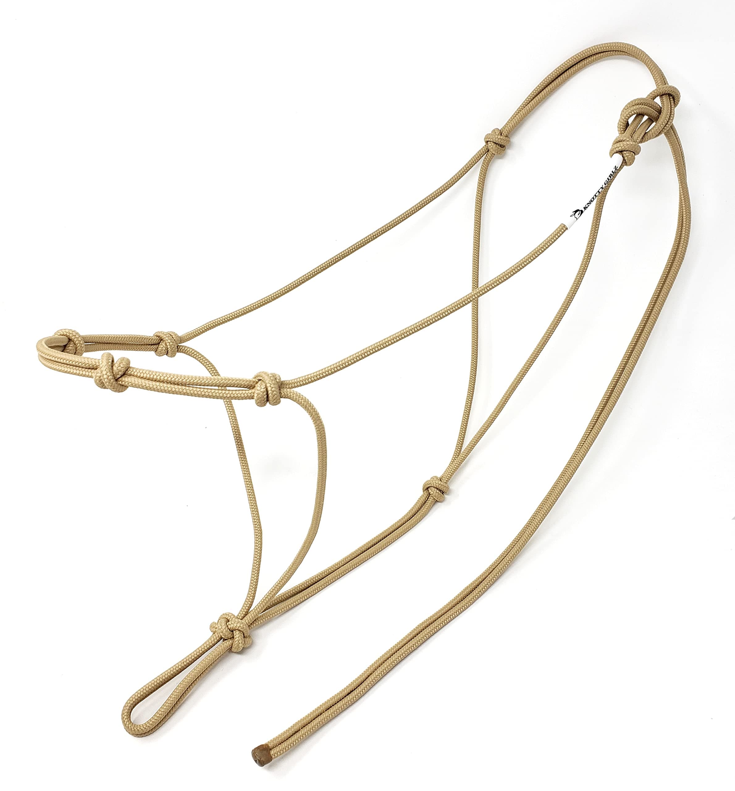 Knotty Girlz 4 Knot Horse Rope Training Halter - 3/16" (5mm) Very Thin! Stiff Polyester Halter Multiple Colors, Sizes: Weanling, Mini, Yearling, Small, Standard, Mule, Large and Draft
