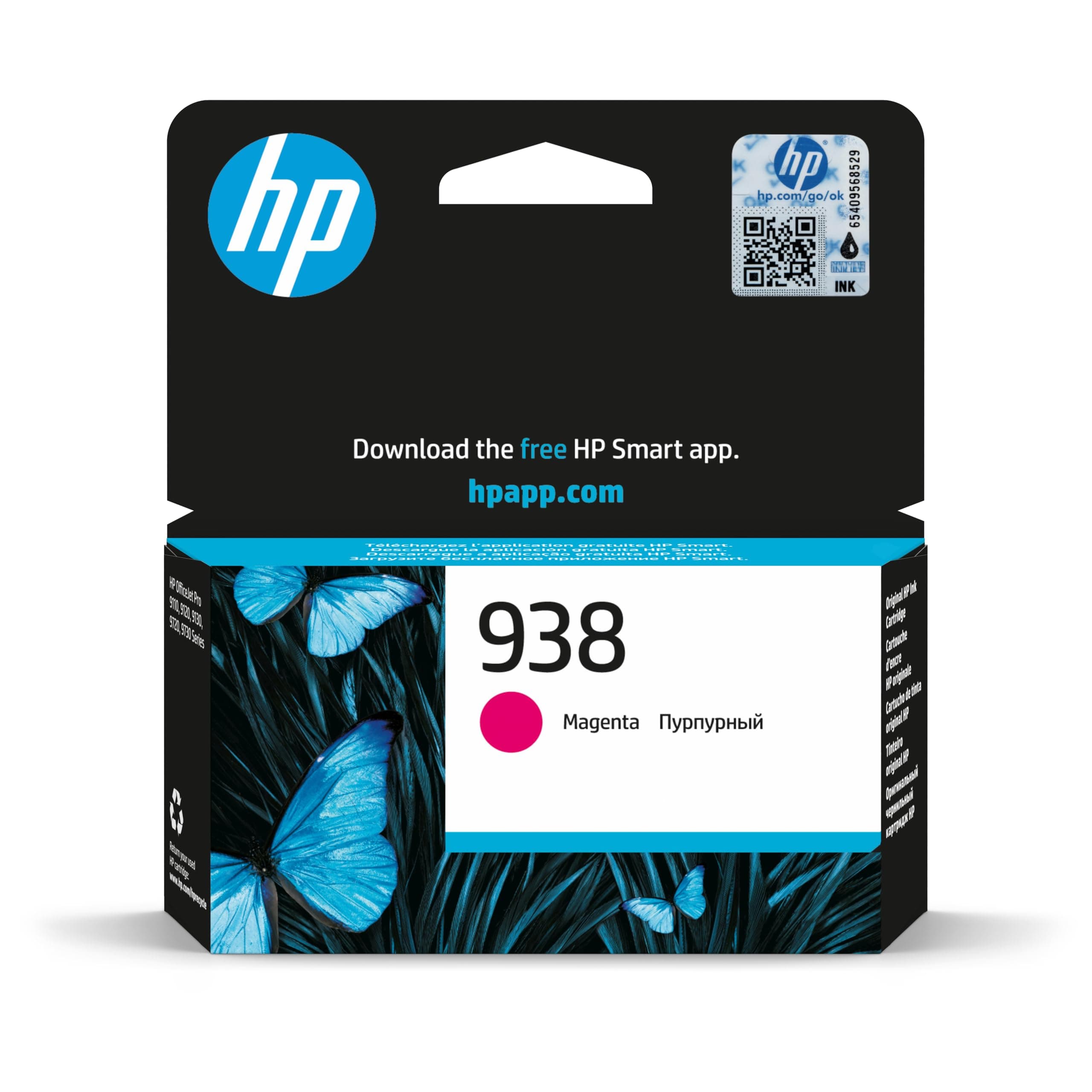 HP 938 Magenta Original Ink Cartridge|Yellow|800 pages|HP OfficeJet Pro 9120, 9123, 9130, 9120b, 9130b, 9720, 9730, 9110b|4S6X6PE.