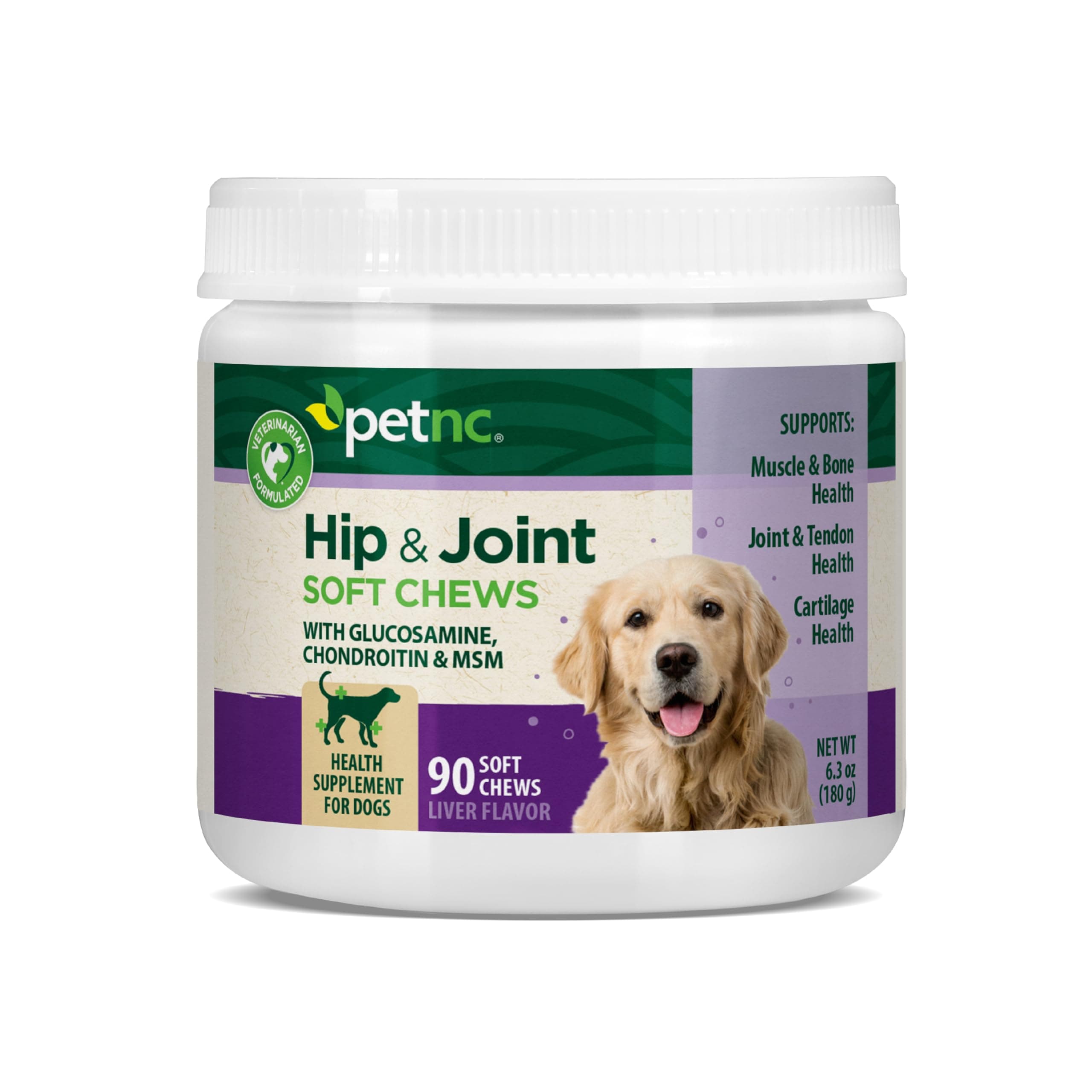 petnc NATURAL CARE, Hip & Joint, All Dog, Liver Flavor, 90 Soft Chews