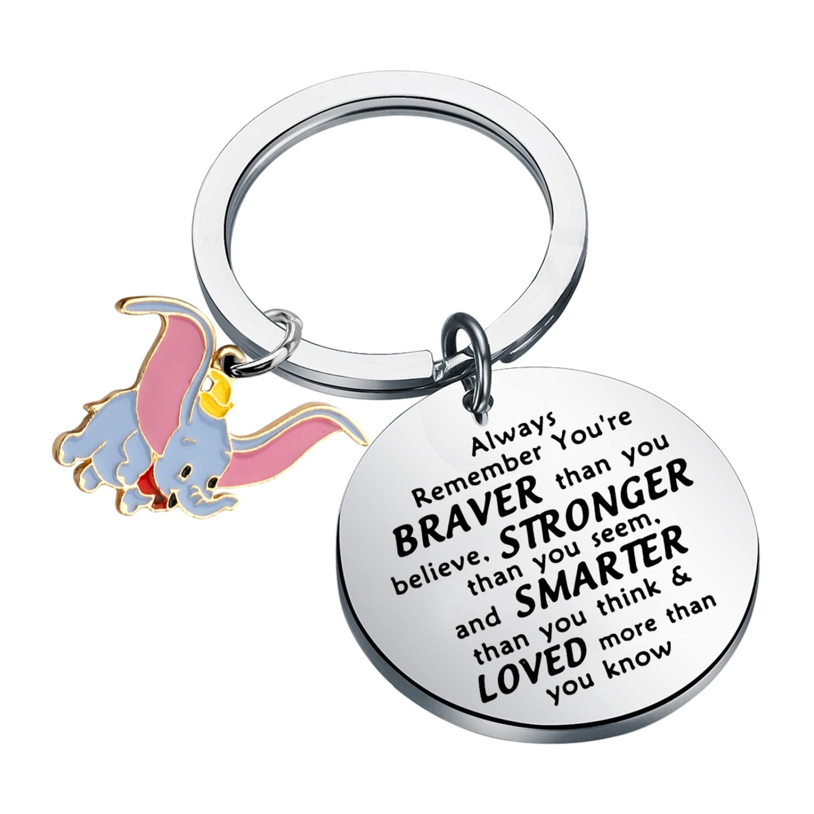 SEIRAA Elephant Gift Movie Fans Inspiration Key Ring for Daughter Son BBF Always Remember Youre Braver