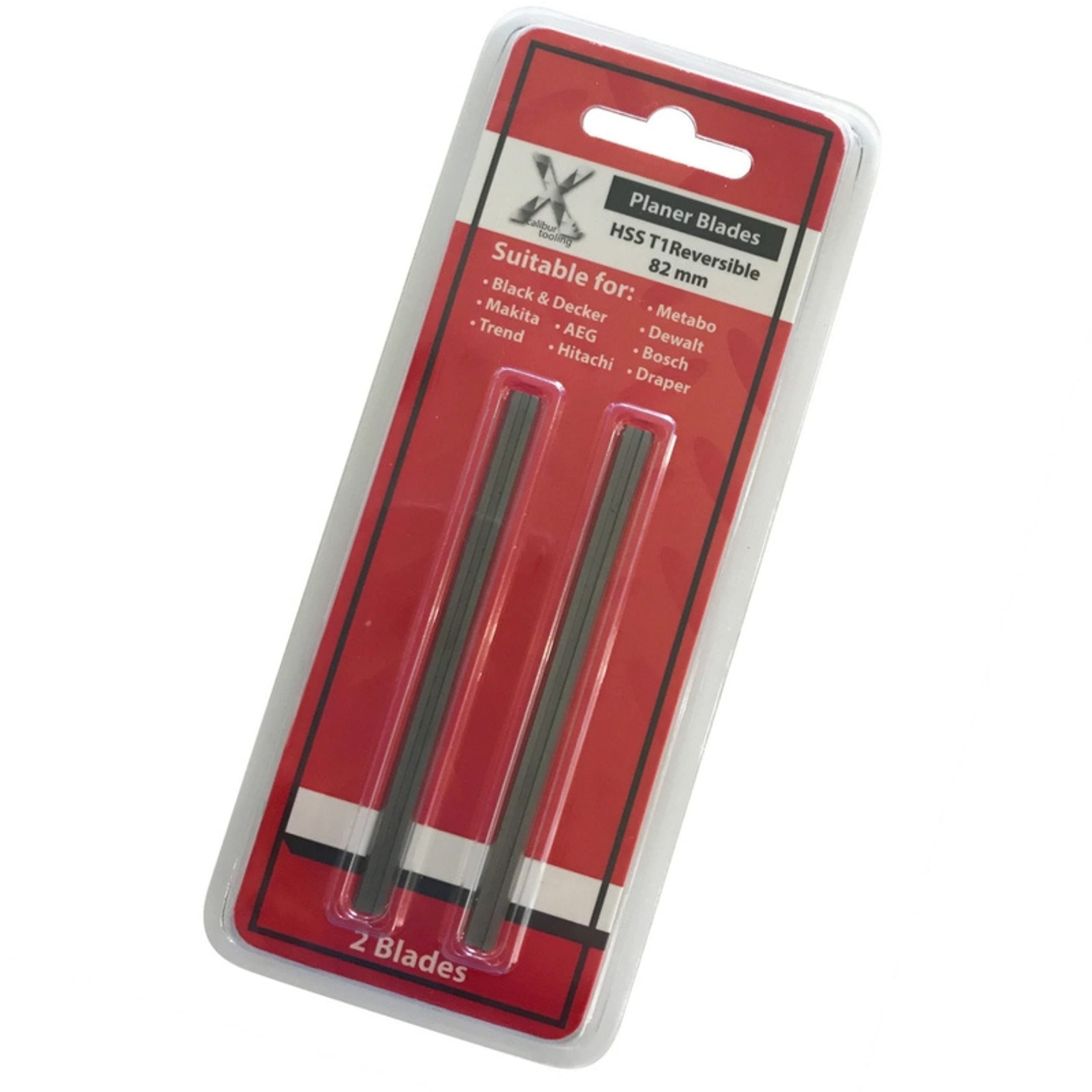 Planer Blades 82mm for Black & Decker X24192 KW715 KW710 DN710 BD710 BD713 DN720 reversible electric planer tungsten carbide high speed steel power tool by Xcalibur Tooling UK
