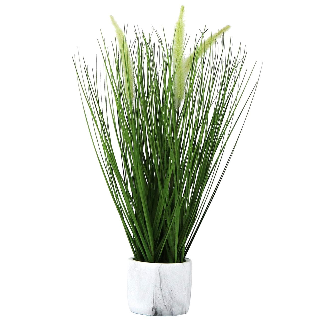 Artificial Flower Fake Plant Plastic Greenery Shrubs Faux Pampas Grass Potted Plants with Pot for Home Office Indoor and Outdoo Décor (Setaria Flower, 16"/M)