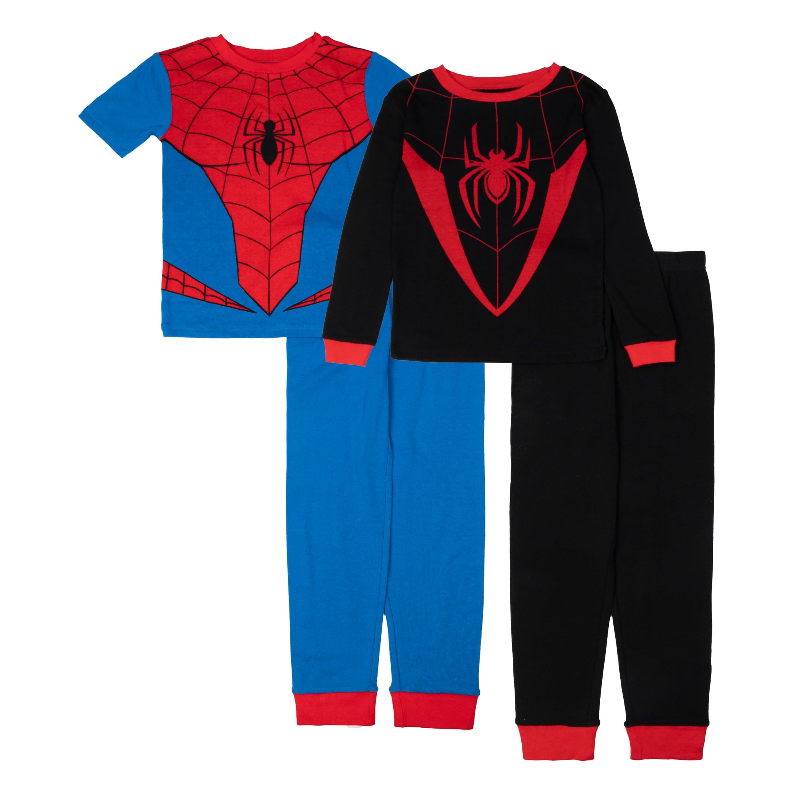 Boys' 4-piece Snug-fit Cotton Superhero Matching Pajama Set, Soft & Cute for Kids