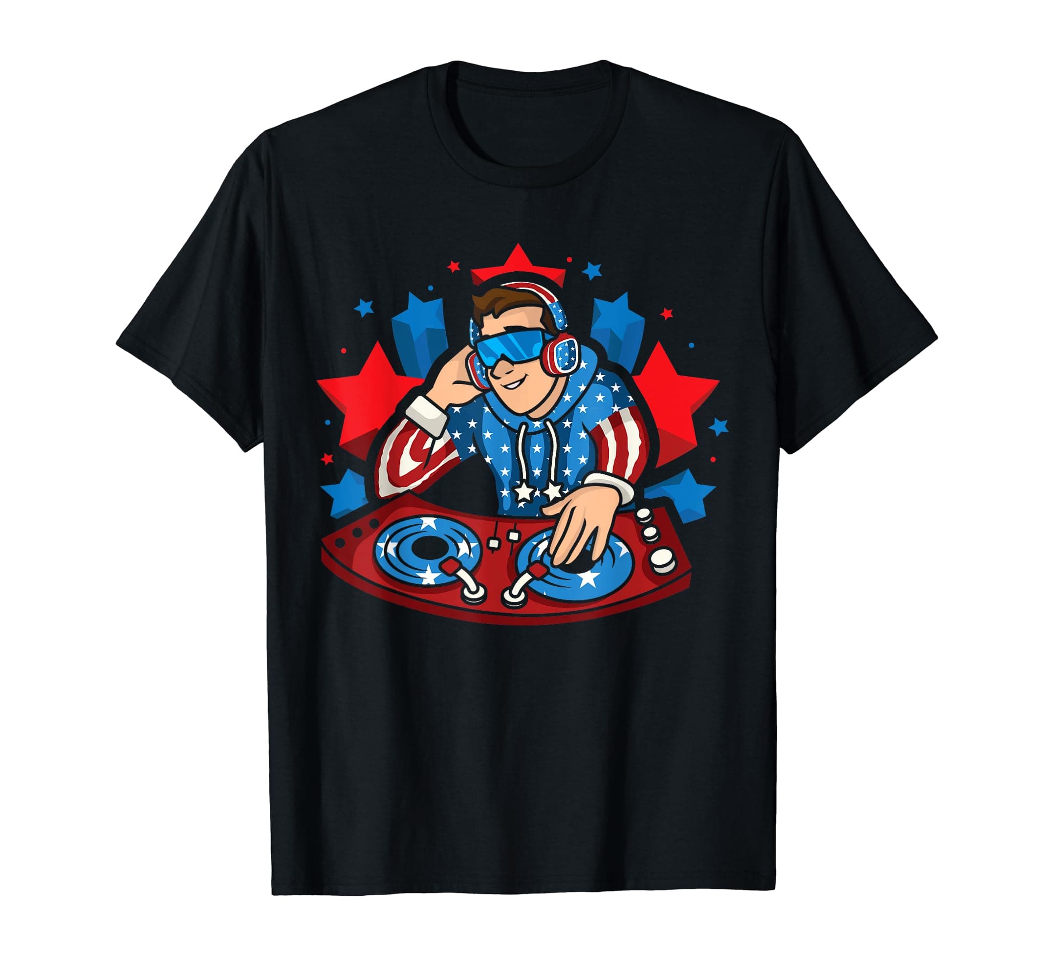 DJ American Flag Music Lover USA Lover USA Skin T-Shirt
