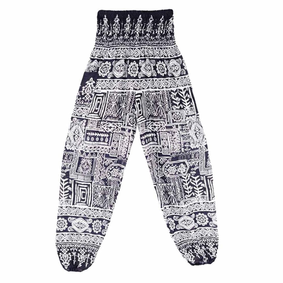 Hmeng Men Women Loose Cotton Yoga Pants Thai Harem Trousers Boho Print Hippy Smock Low Waist Baggy Trouser