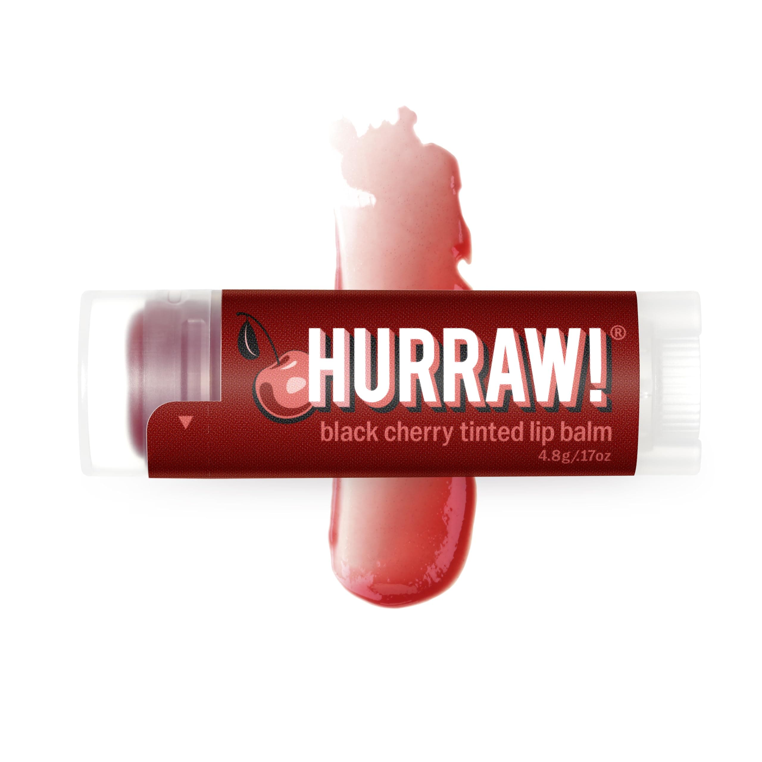 Hurraw! Black Cherry Tinted Lip Balm: (Sheer Red Tint) Organic, Certified Vegan, Cruelty and Gluten Free. Non-GMO, 100% Natural Ingredients. Bee, Shea, Soy and Palm Free. Made in USA