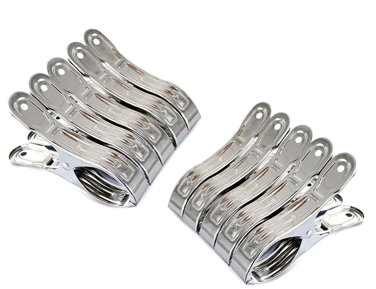 Outdoor Heavy Duty clothespins 10 Pack Large Stainless Steel Quilt Clips,Beach Towel Clips,Curtain Clamps,Rubber Tipped Metal Clothes