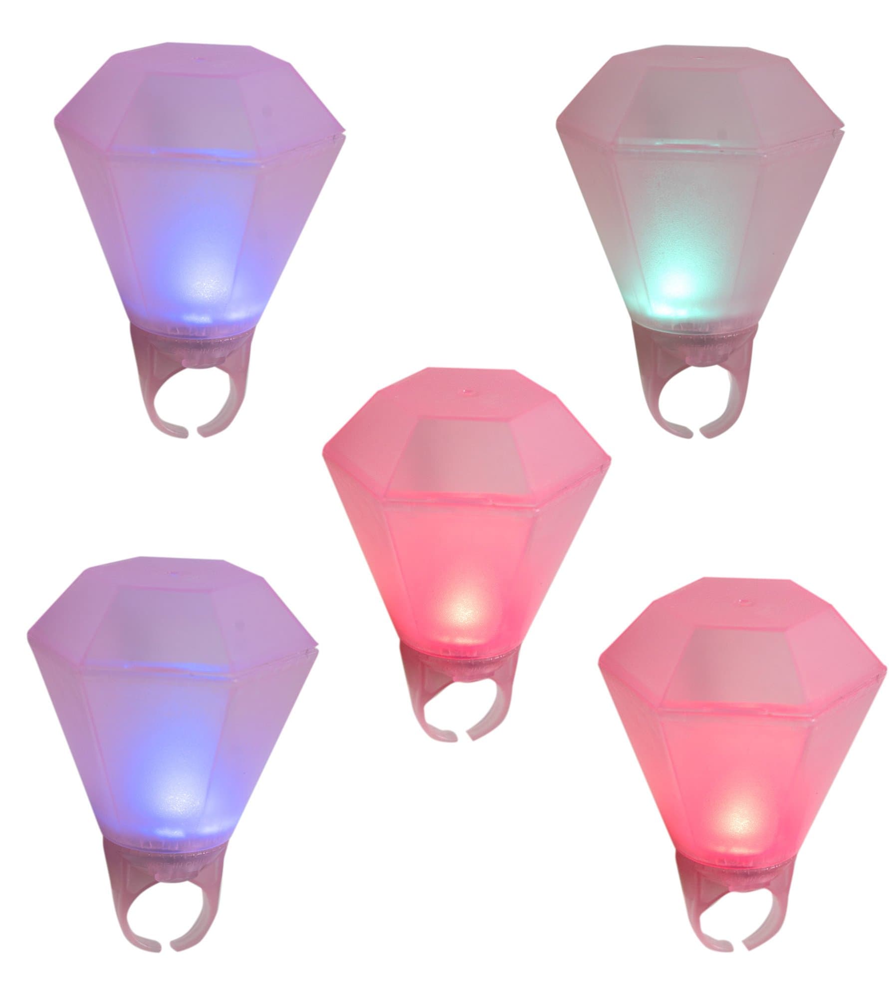 Shot Glass Ring Set for Bachelorette Party with LED Lights, Wedding Ring Shot Glass, Bridal Shower, Girls Night Out, Mardi Gras, Glow in The Dark Rings, Set of 5