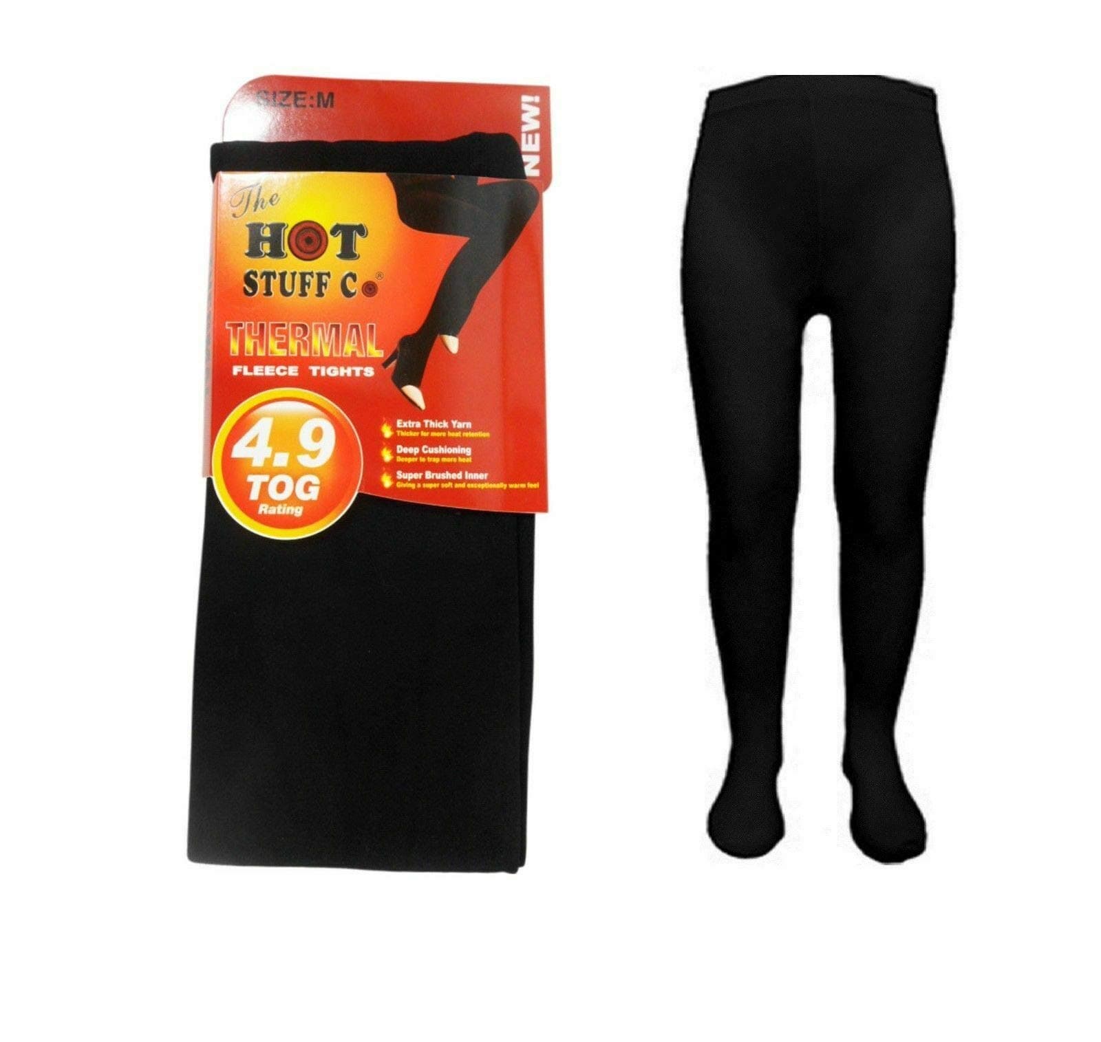 Ladies Women's Winter Warming Fleece Lined Thick Thermal Full Foot Tights 4.9Tog S-2XL