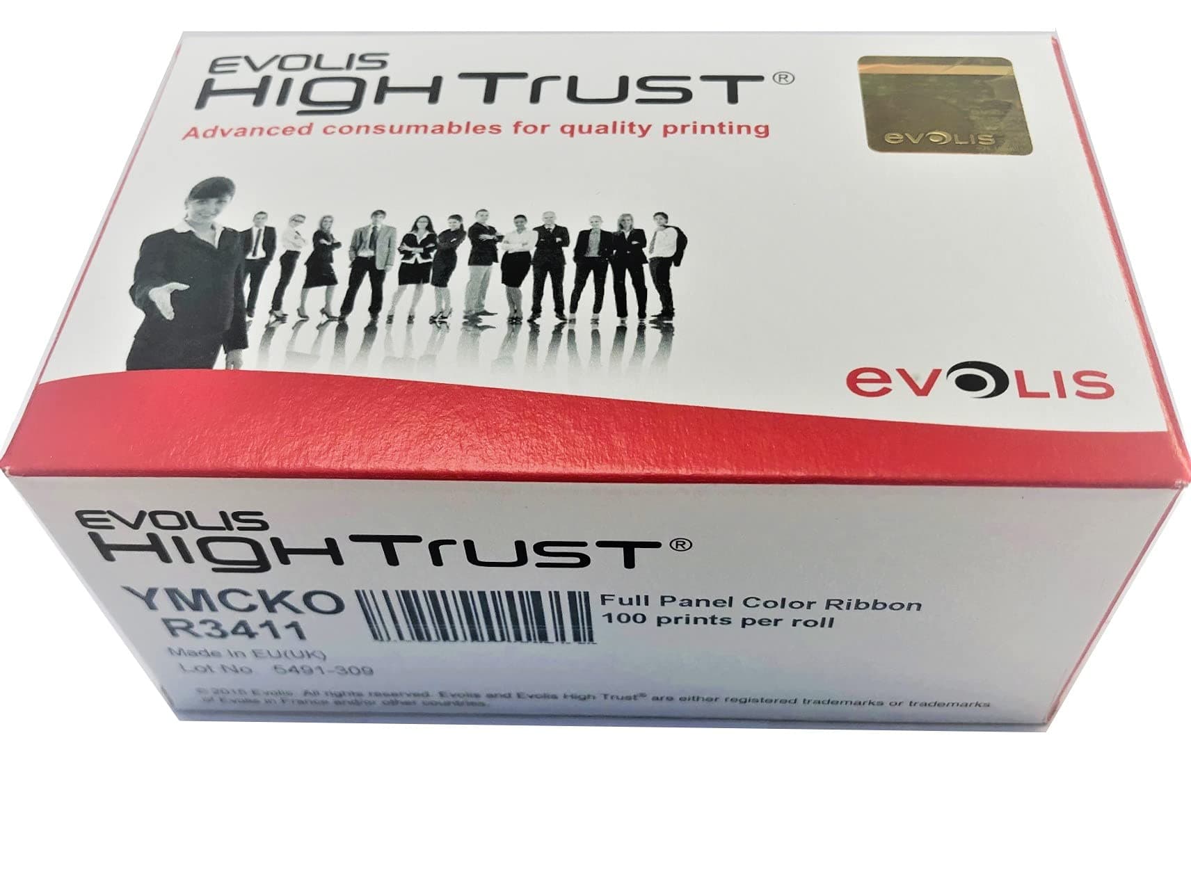 R3411 Evolis 5 Panel Color Ribbon - 100 Print by Evolis R3411