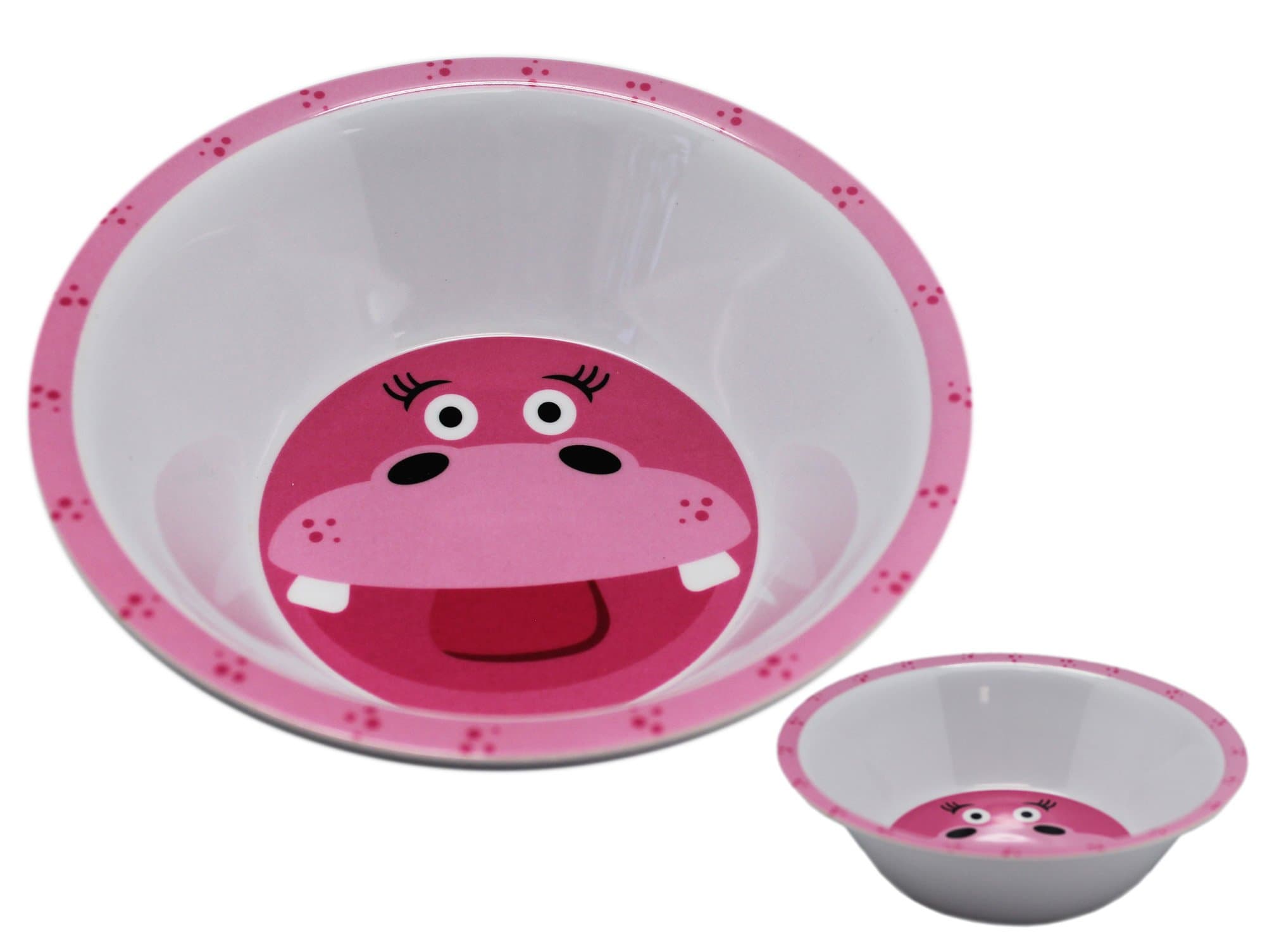 Pink Hippopotamus Face Melamine Bowl