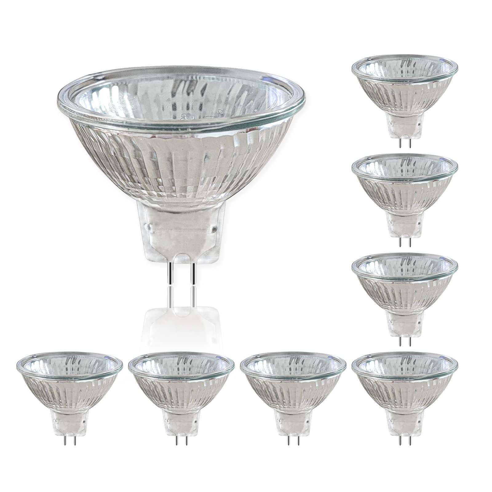 8 Pack MR16 Halogen Spotlight Bulbs, 12V 35W GU5.3 Spotlight Bulb Dimmable, Warm White 2700K, 400LM, 36° Beam Angle, 2 Bi-pin Halogen Bulb, Dichroic for Ceiling Light, Track Light, Recessed Light