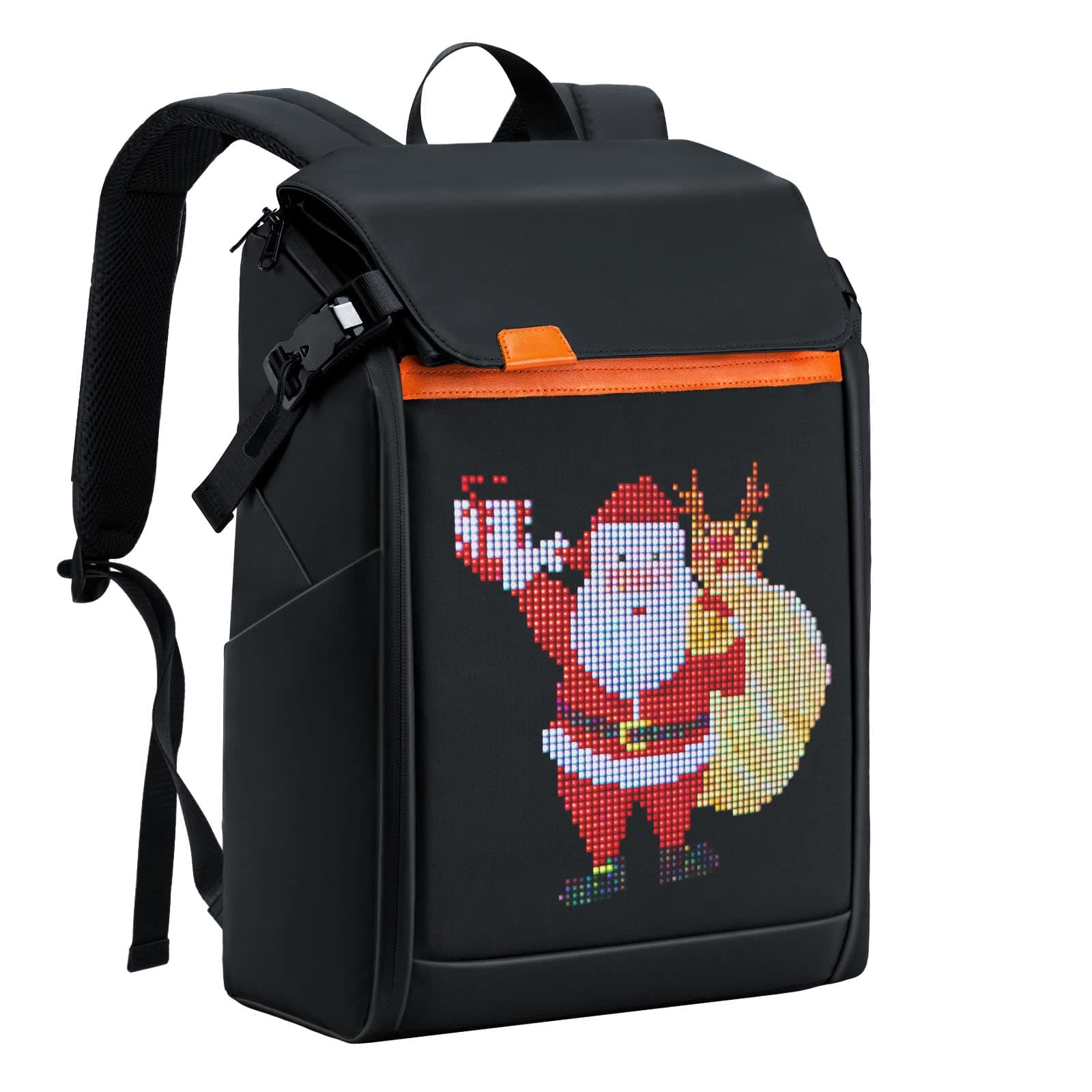 Gelrova Laptop Backpack with LED Display, DIY Fashion Backpack, Waterproof Cycling Hiking Travel Backpack with LED Turn Signal, Gift for Men Women Fits 15.6 Inch Laptop (Black)