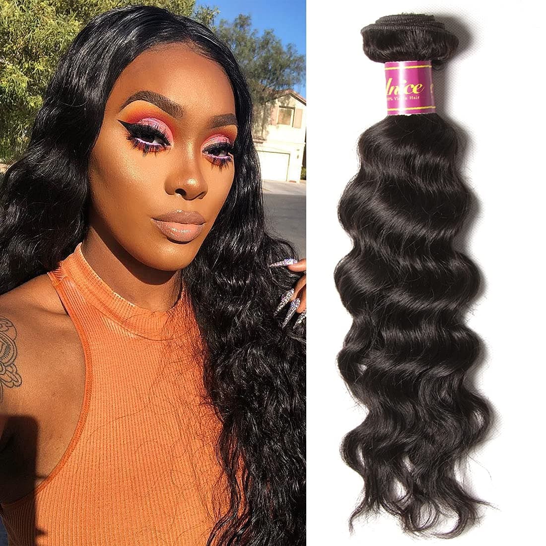 Unice 8a Grade Brazilian Natural Wave 1 bundle Virgin Human Hair Extensions Weave Natural Color (18inch)