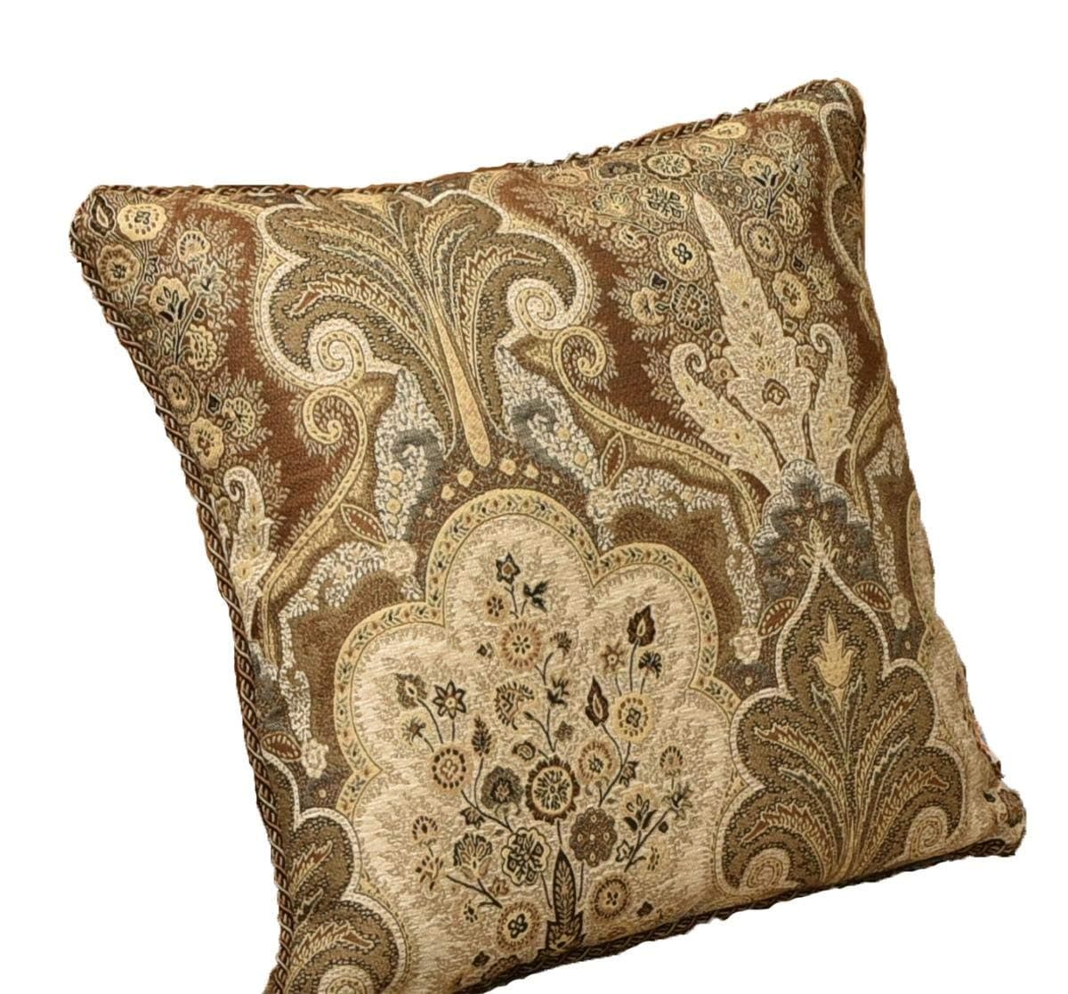 sideli Jacquard Chenille Floral Cushion Cover European Sofa Cushion Protector Chenille Coffee Pillowcase Coffee Cushion cover 50 x 50 cm