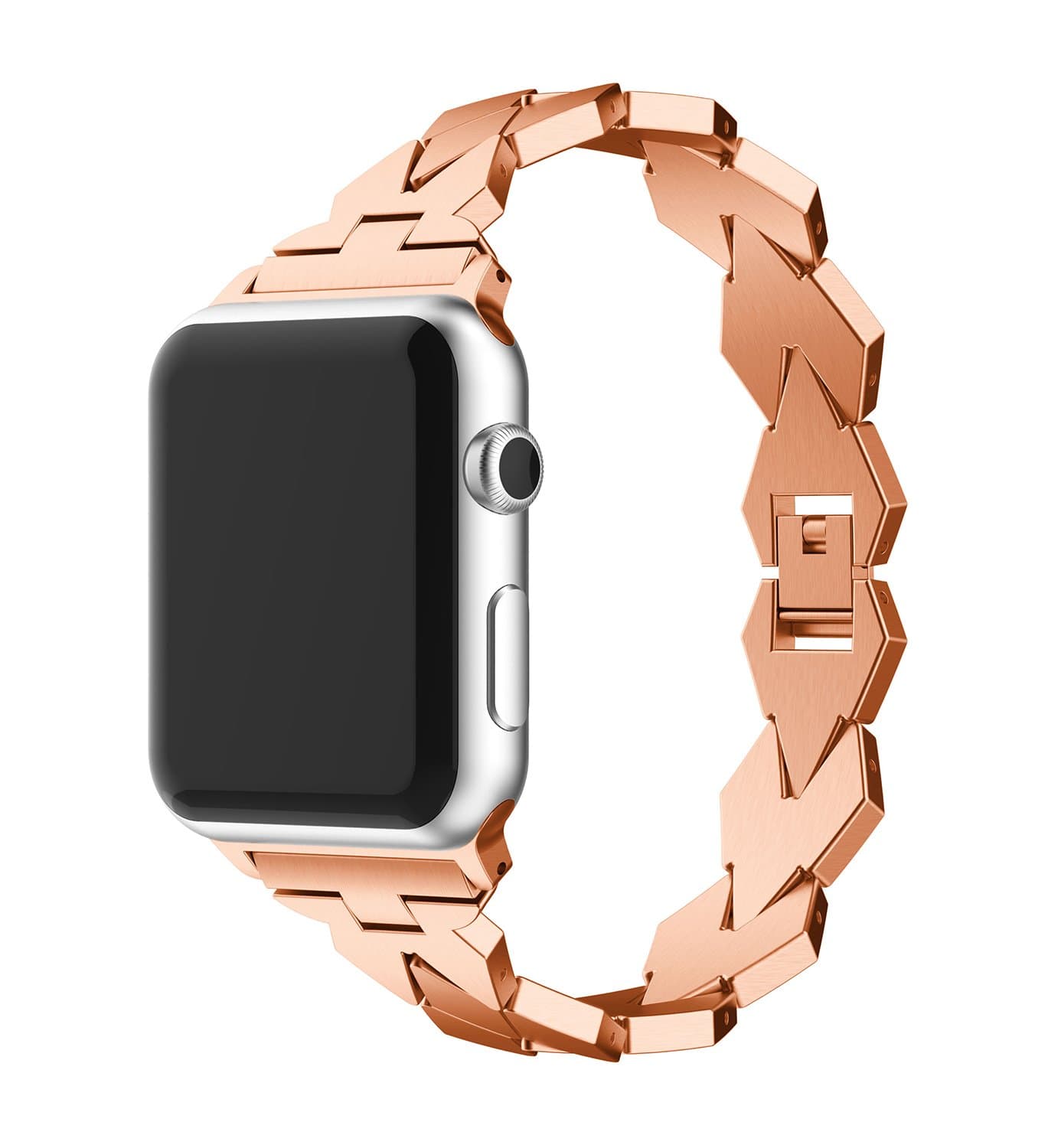 for Apple Watch Band 42mm, Rhombus Design Zinc Alloy Metal iWatch Replacement Strap for Apple Watch Series 3, Series 2, Series 1, Sport and Edition (5.11"-7.87")