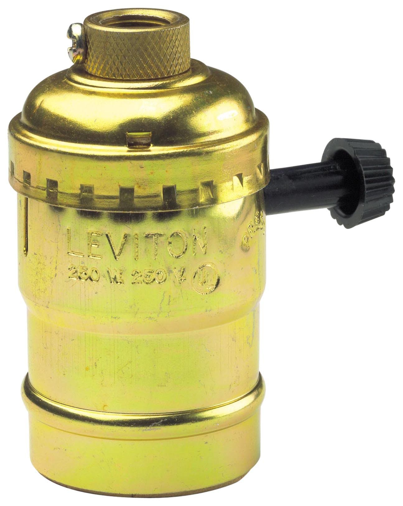 Leviton Electrolier 2-Circuit Lamp Holder, 250 W, Incandescent, Medium, Brass, 7070-PG