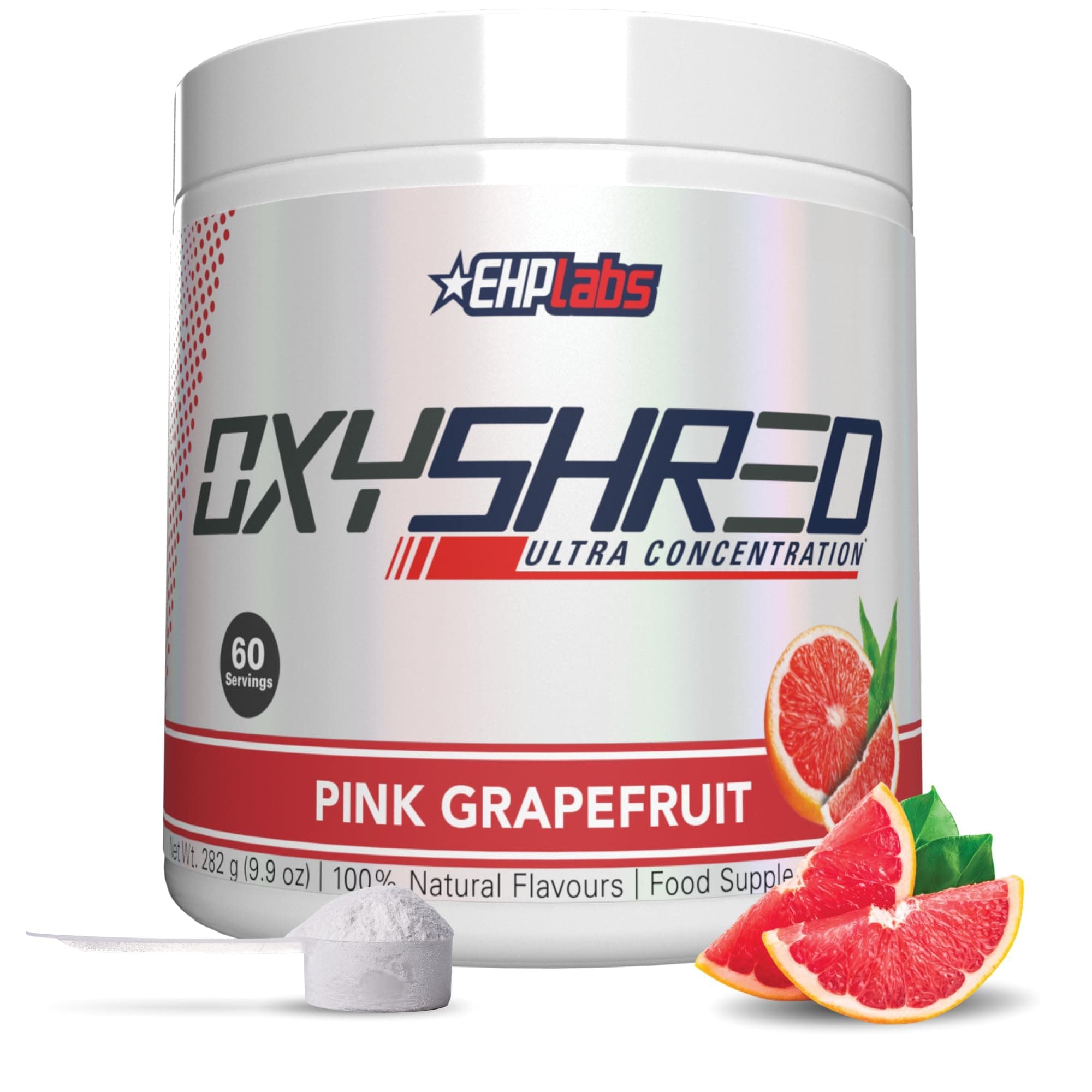 OxyShred Thermogenic Fat Burner by EHPlabs - Weight Loss Supplement, Energy Booster, Pre-Workout, Metabolism Booster, Water cut Mango 60 Servings (Pink Grapefruit)