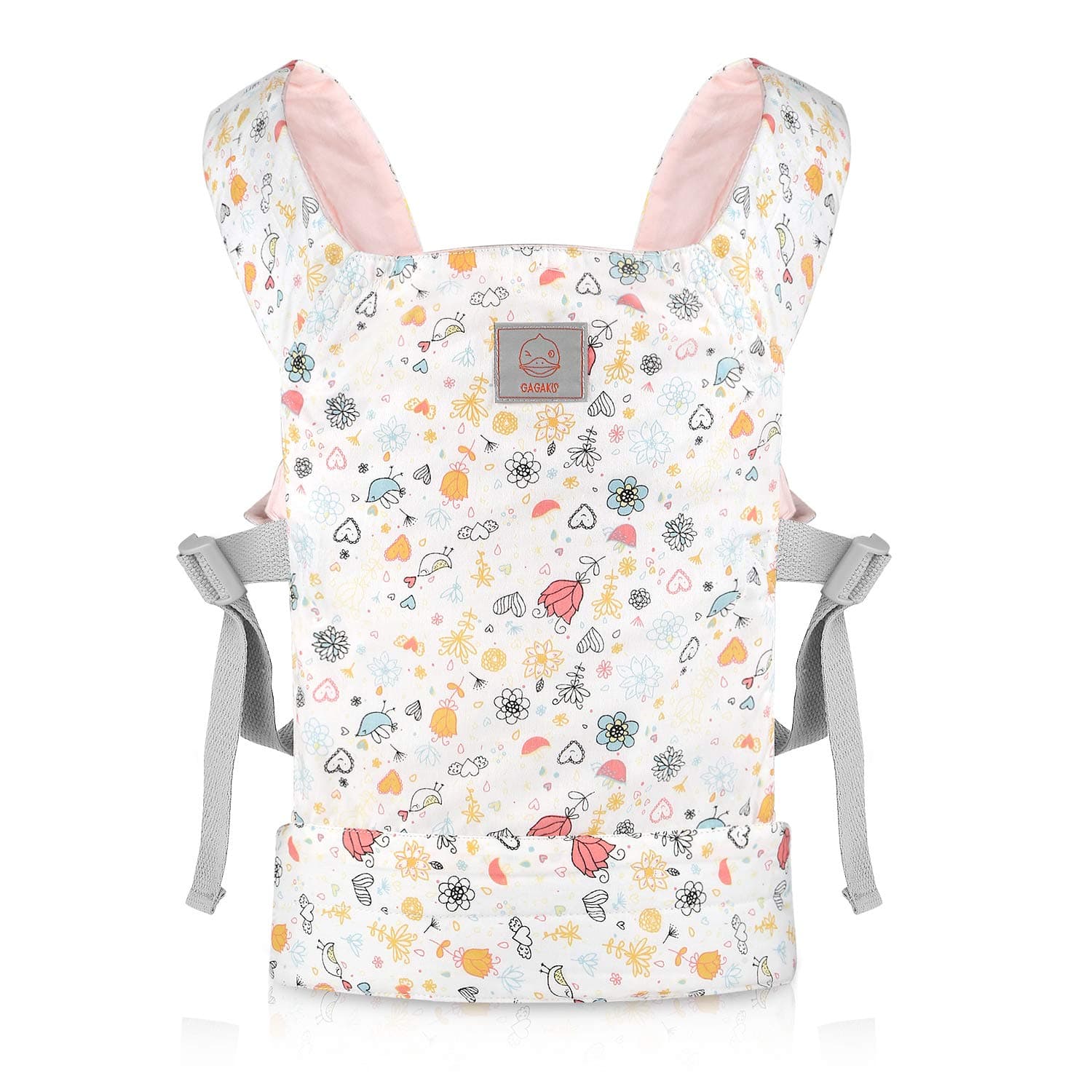 GAGAKU Baby Doll Carrier Stuffed Animal Carrier for Girls Doll Accessory Adjustable Straps for Reborn Baby Dolls - Pink Rose Garden