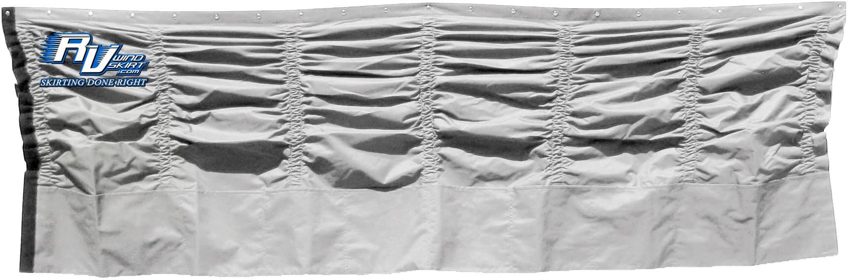 82 inches by 120 inches Silver Skirt Panel