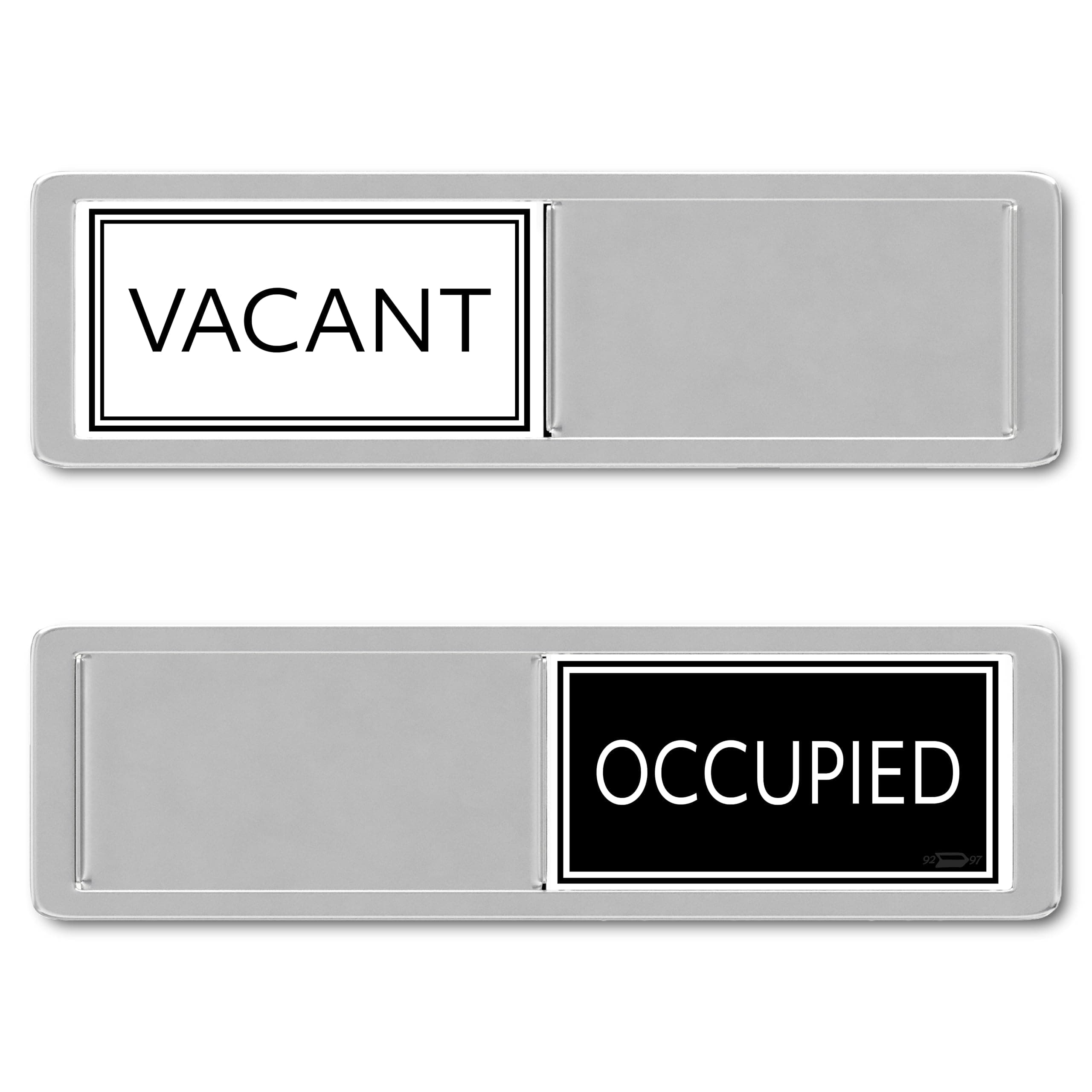 Black & White Vacant Occupied Office Sign, Vacant Occupied Sign for Bathroom Door, Privacy Signs for Home & Office Restroom, Available or In Use Signs, Restaurant or Business Bathroom Status, 7x2