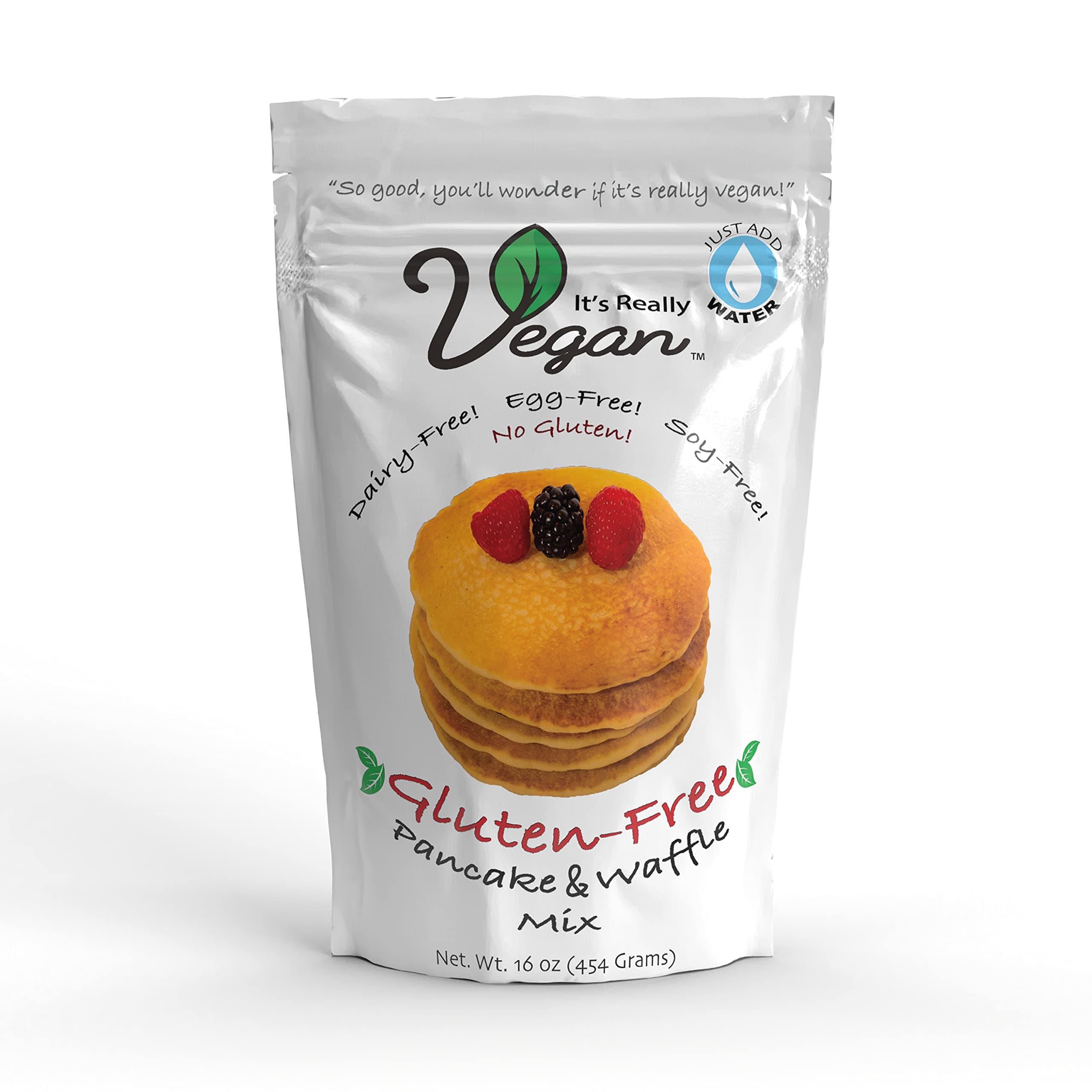 It's Really Vegan Gluten Free Pancake & Waffle Mix | Dairy Free, Egg Free, and Soy Free Mix Pancake Waffle | Serving Size 1/3 Cup Mix (40g)