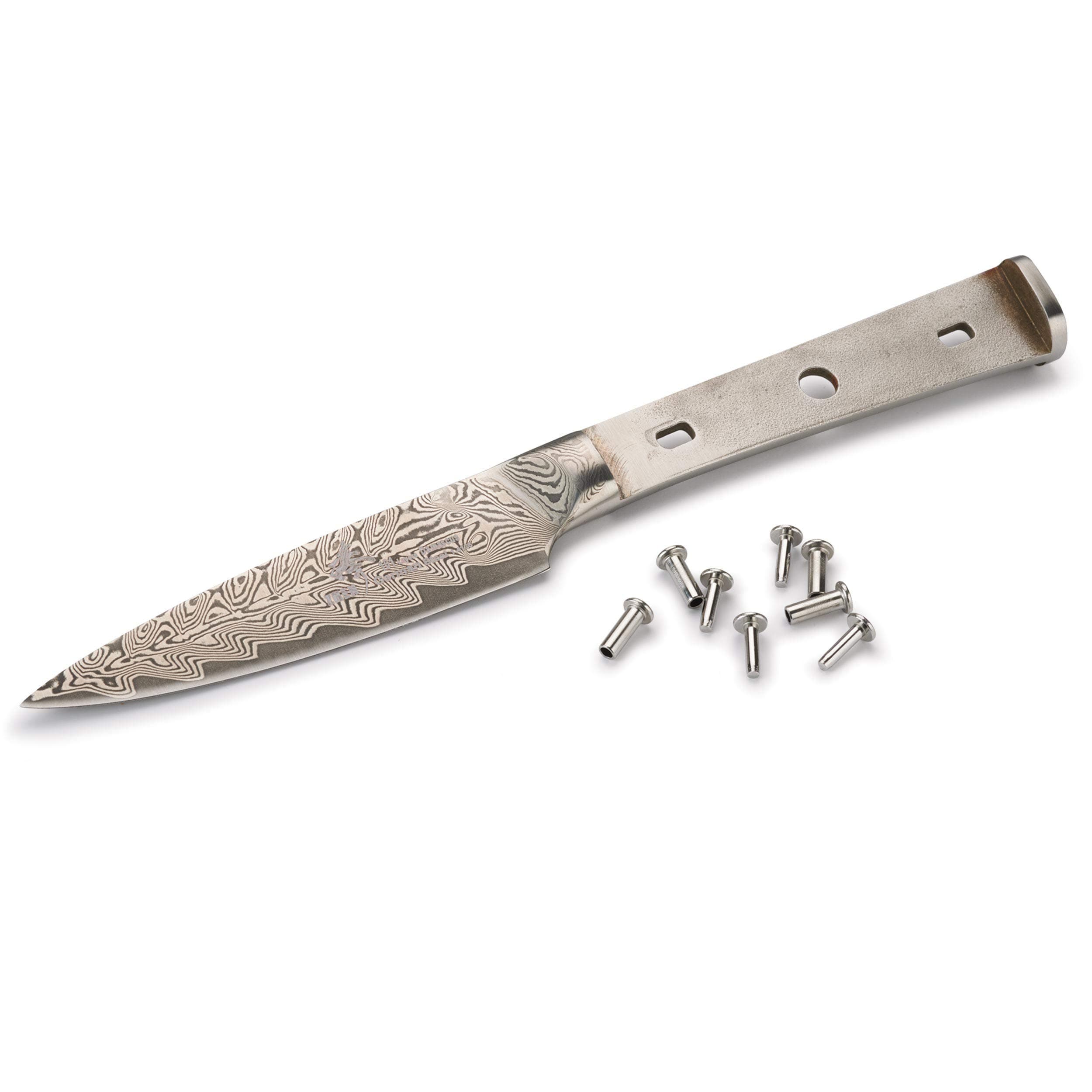 ZHEN Paring German Damascus Steel Knife Blank, 3-5/8" Blade (Handle Material Sold Separately)