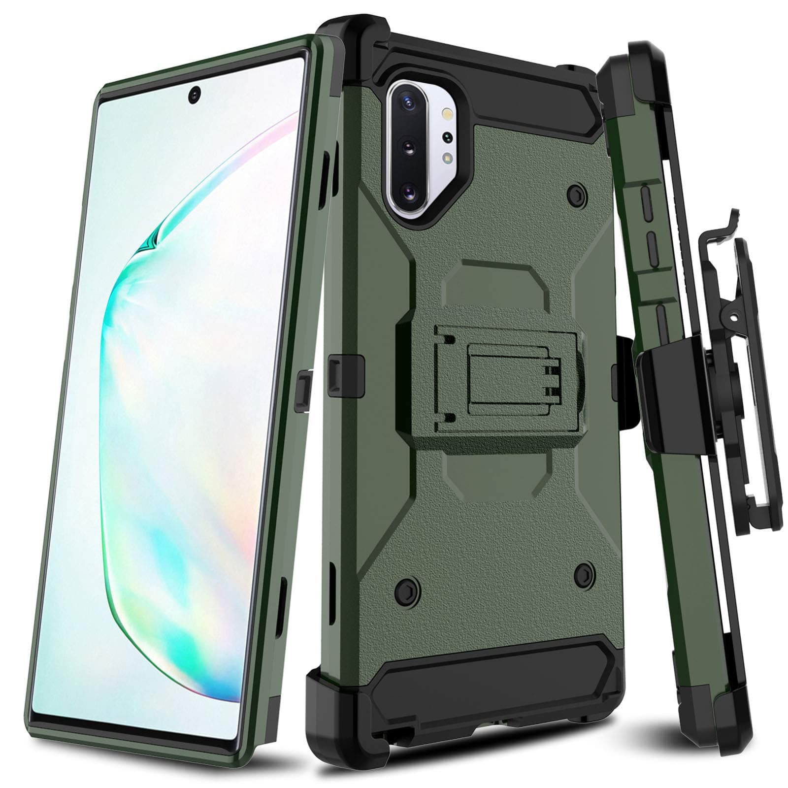Leptech Galaxy Note 10 Plus Case, Galaxy Note 10 Plus 5G Case, Kickstand Series Heavy Duty Protection Phone Case Designed for Samsung Galaxy Note 10+/10 Plus (Natural)