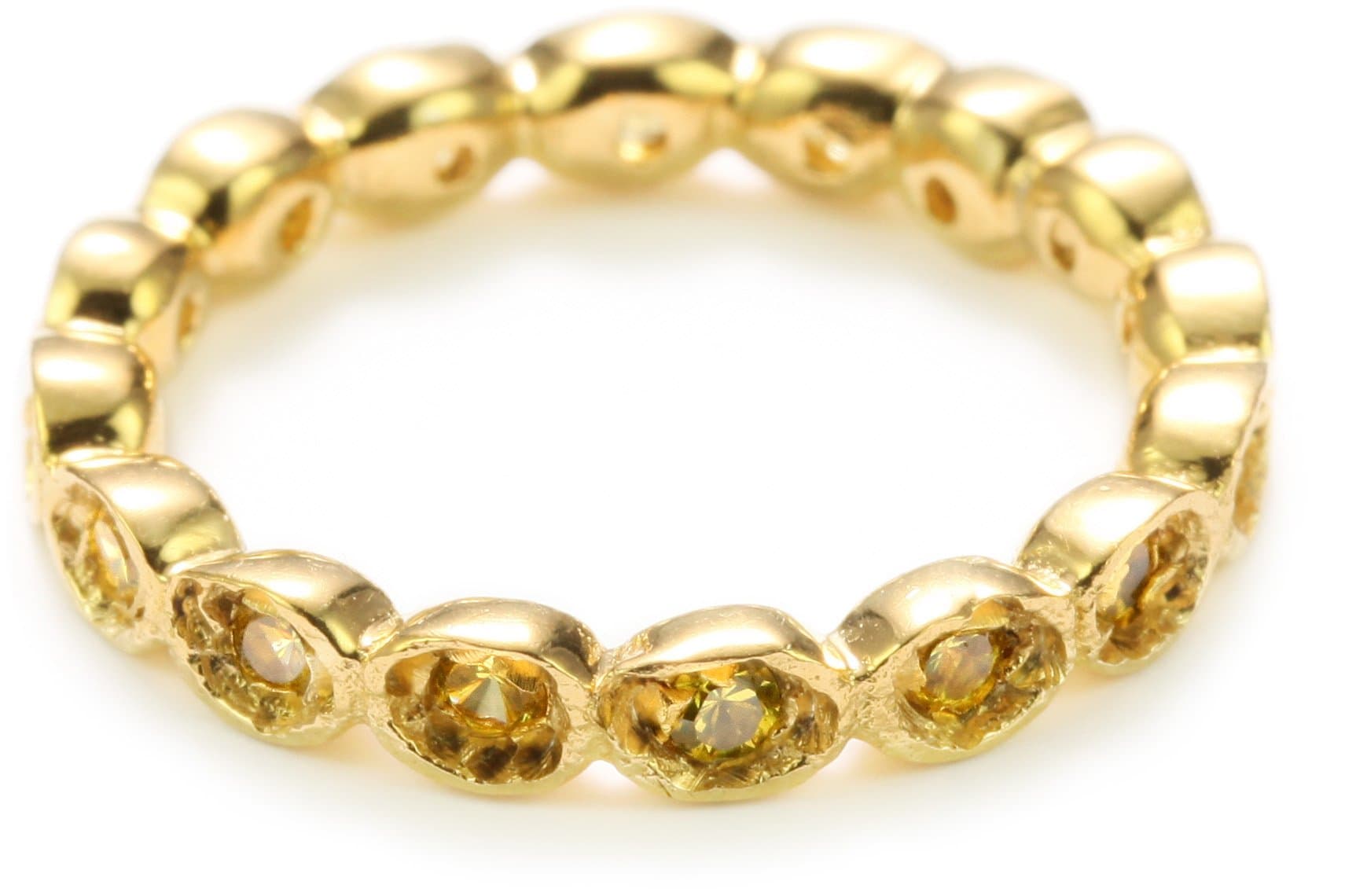 MELINDA MARIA "Pod Collection" Yellow Diamond Teeny Pod Ring, Size 7