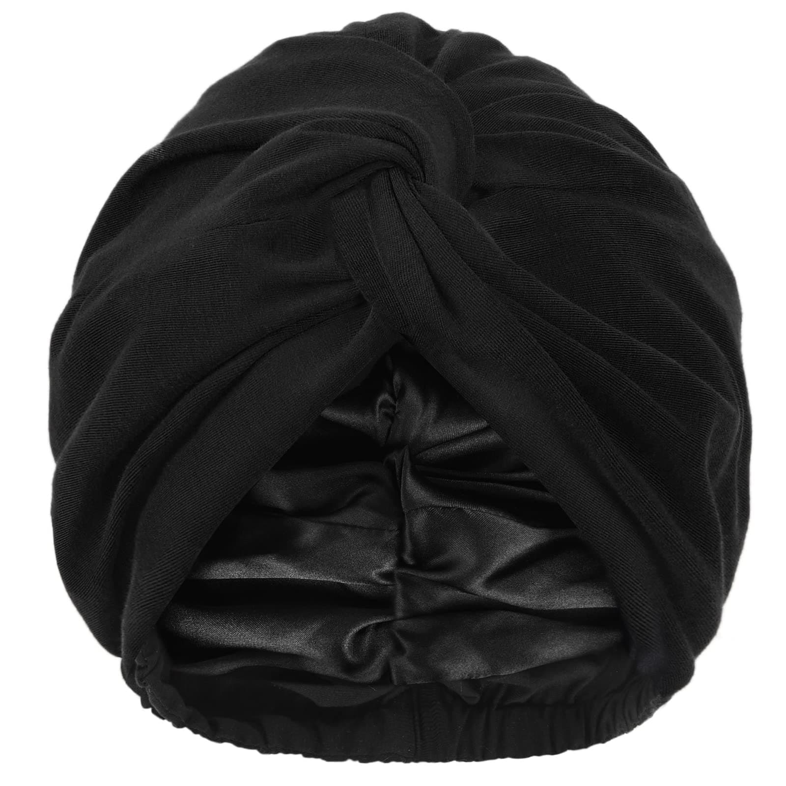 YANIBEST Silk Bonnet Satin Hair Wrap for Sleeping Bonnets for Women Curly Hair Black