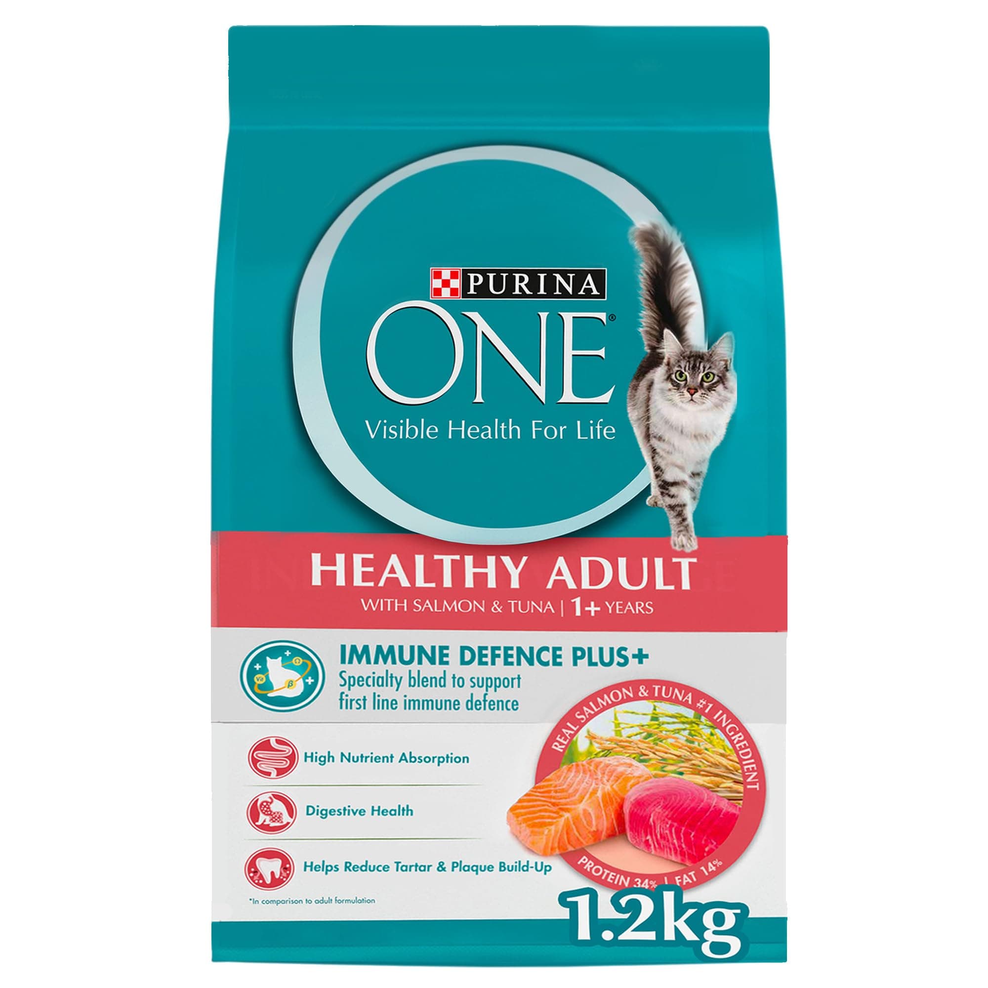 Purina One Adult Cat Food with Salmon and Tuna Flavours Promo Price (1.2kg)