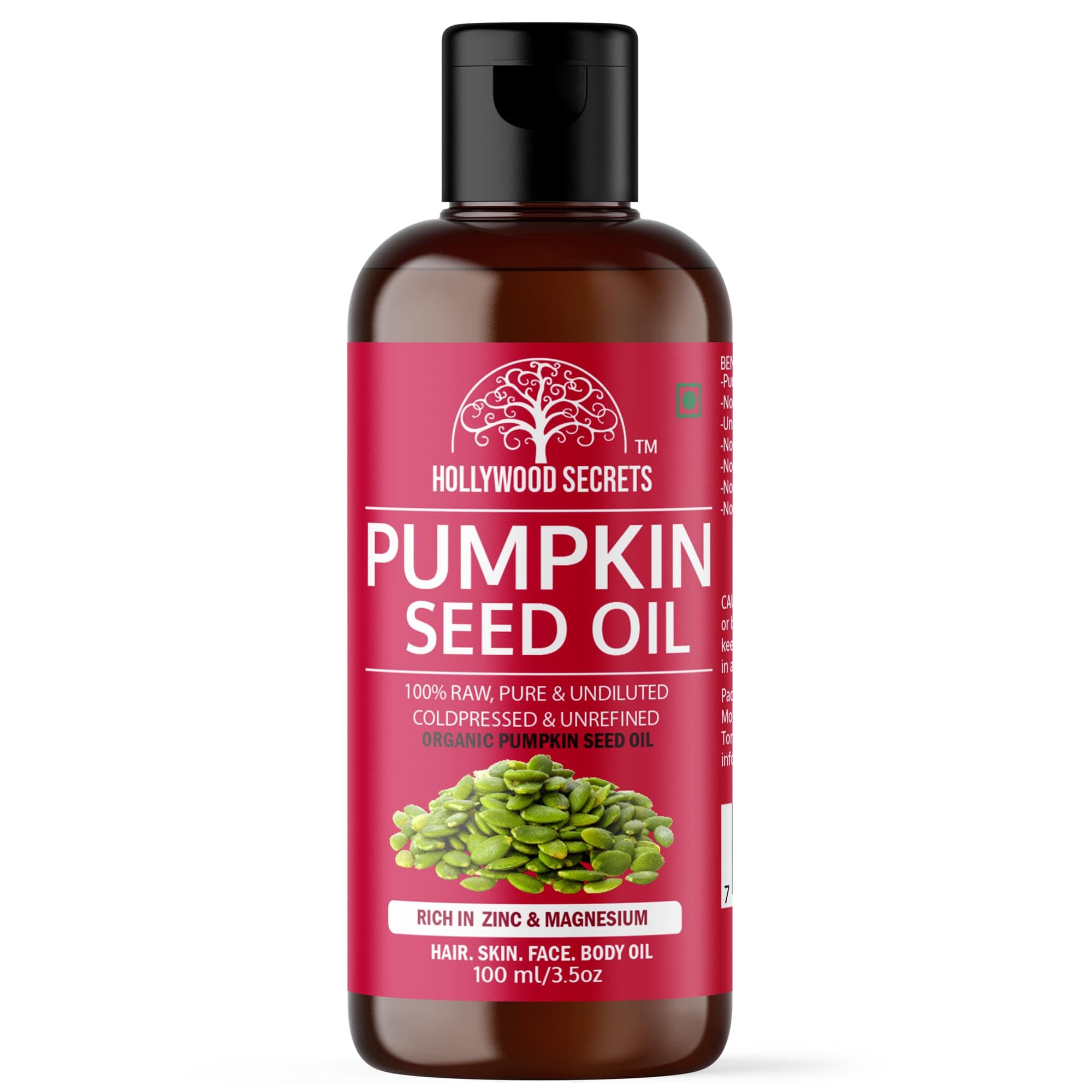 Organic Pure Pumpkin Seed Oil Hair growth Face 100 ml