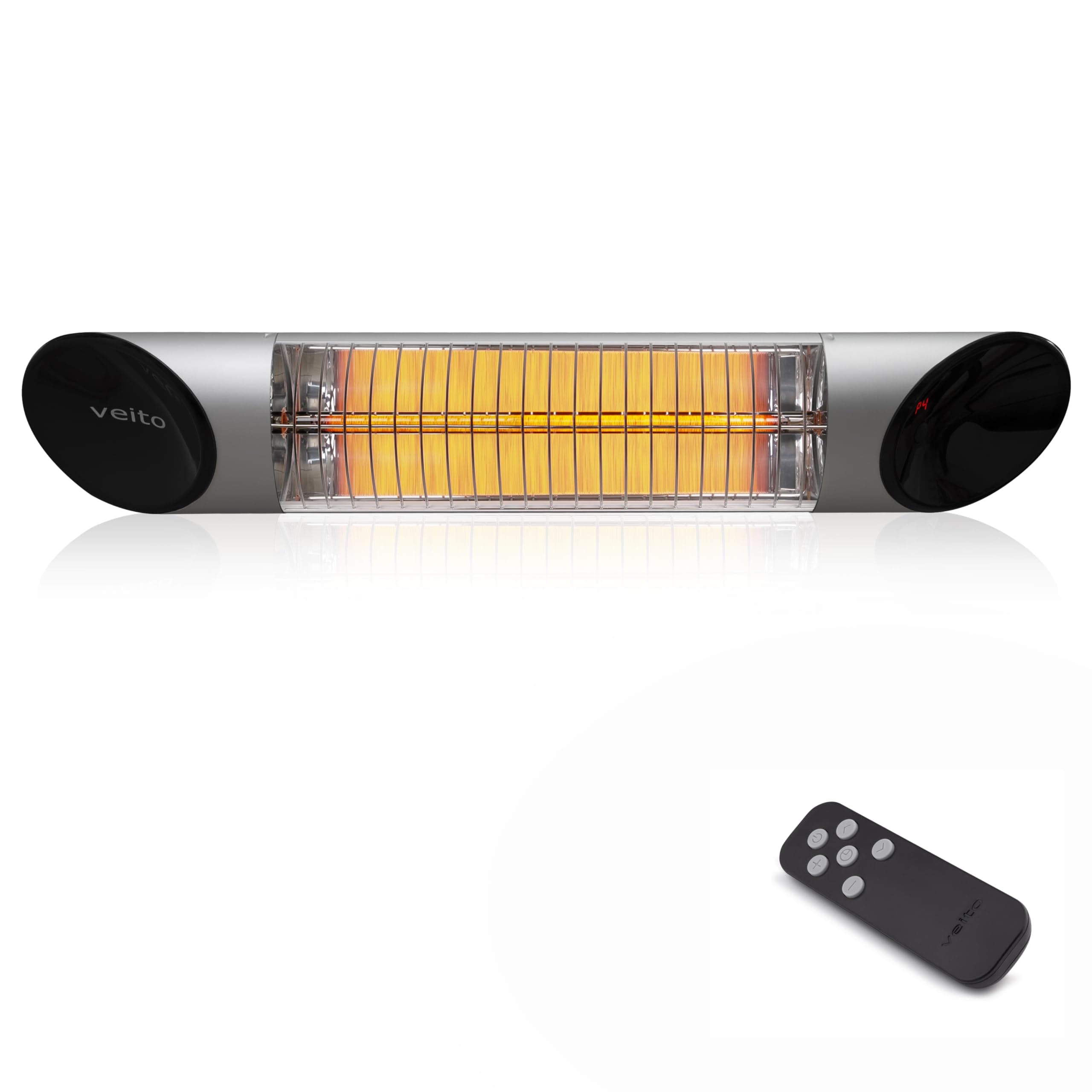Blade Mini 1200W Waterproof IP55 Wall and Ceiling Mounted Indoor and Outdoor Patio Heater, Black/Silver