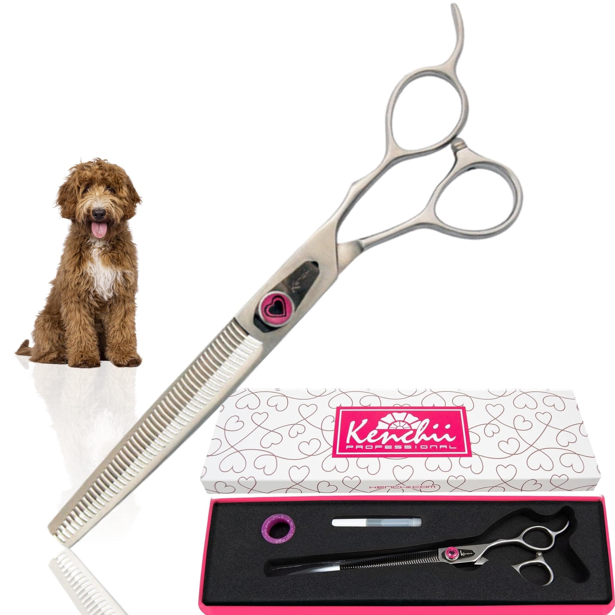 Love Dog Grooming Scissors, 46 Tooth Thinning Shears, Dog Scissors for Grooming, Professional Pet Grooming Scissors, Heavy Duty, Durable and Sharp