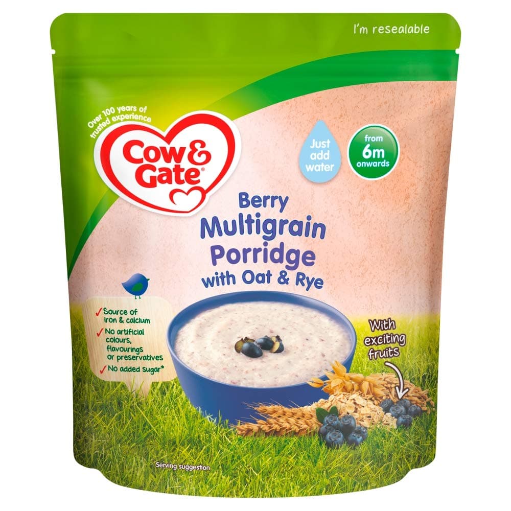 Cow & Gate Berry Multigrain Porridge Baby Cereal, 125g