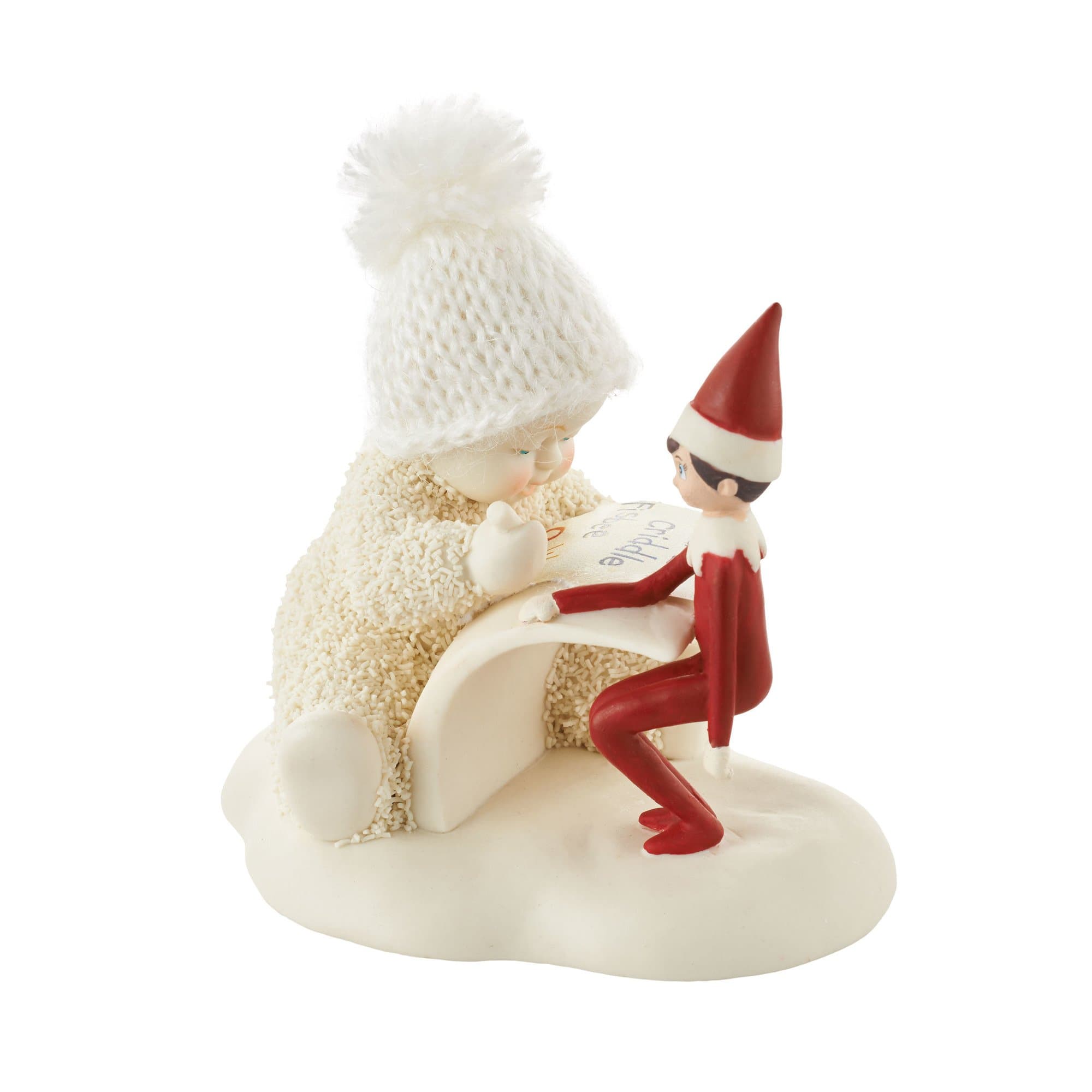Department 56 Snowbabies “Elf On The Shelf Makes A List” Porcelain, 3.2” Figurine, Multicolor
