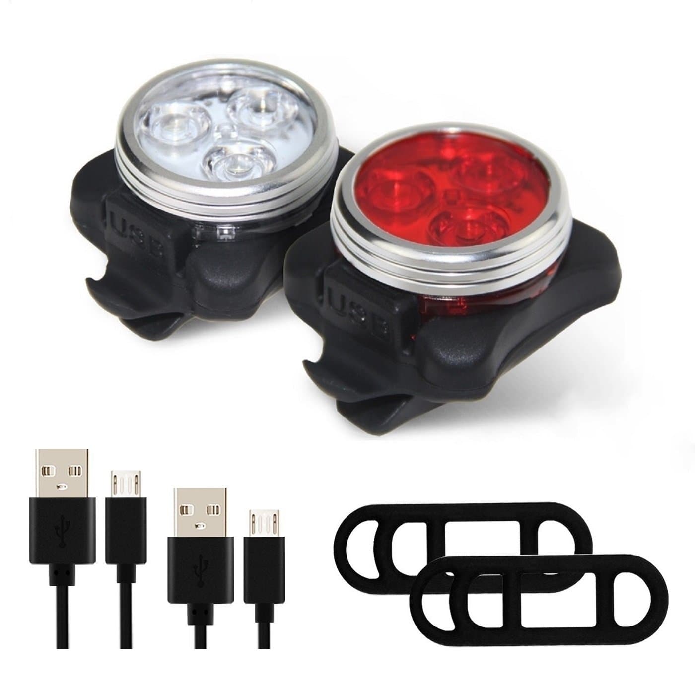 PAGAO Super Bright Bike Light Set,USB Rechargeable Front and Rear LED Bicycle Lights Set, Bicycle Headlight and Warning Taillight Easy to Install for Kids Men Women Road Cycling Safety Flashlight