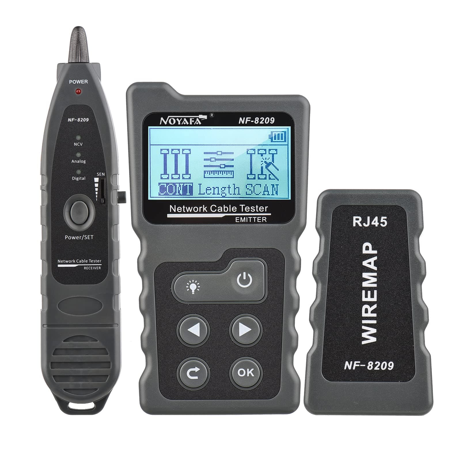 Ubersweet® Multi-Functional LCD Network Cable Tester Wire Tracker PoE Checker Inline PoE Voltage andt Tester with Cable Tester with Illuminate Function