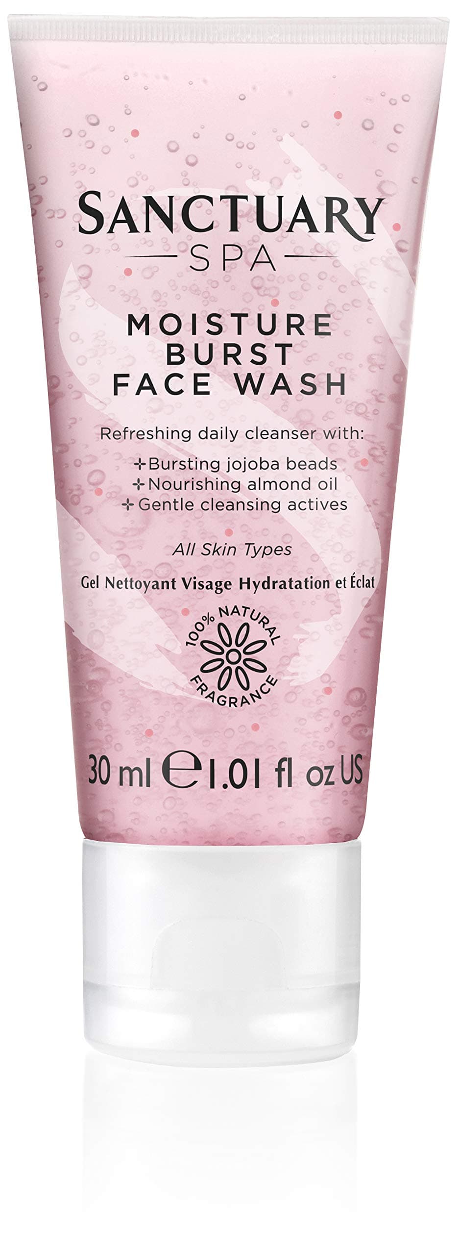 Sanctuary Spa Face Wash, Moisture Burst Gel Facial Wash, Travel Size, 30 ml