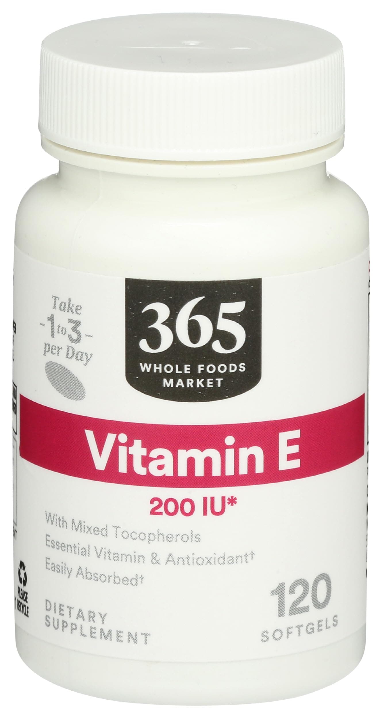 - 365 by Whole Foods Market, Vitamin E 200 IU, 120 CT