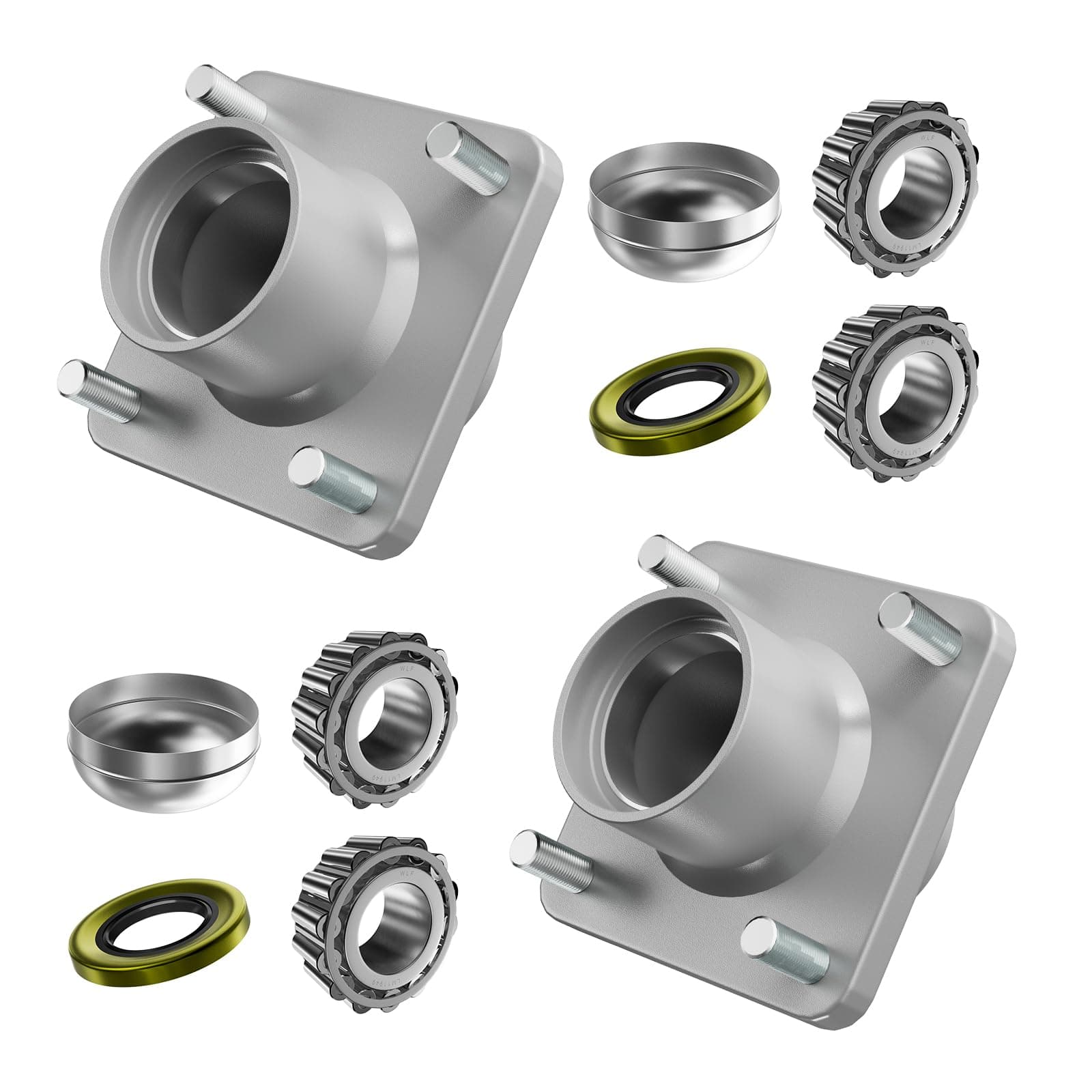 Golf Cart Front Wheel Hub Kit and Bearings Seals, Front Hub Assembly for 1981-2003 Club Car DS Gas & Electric Golf Cart, OEM#1011892 (2 PCS)