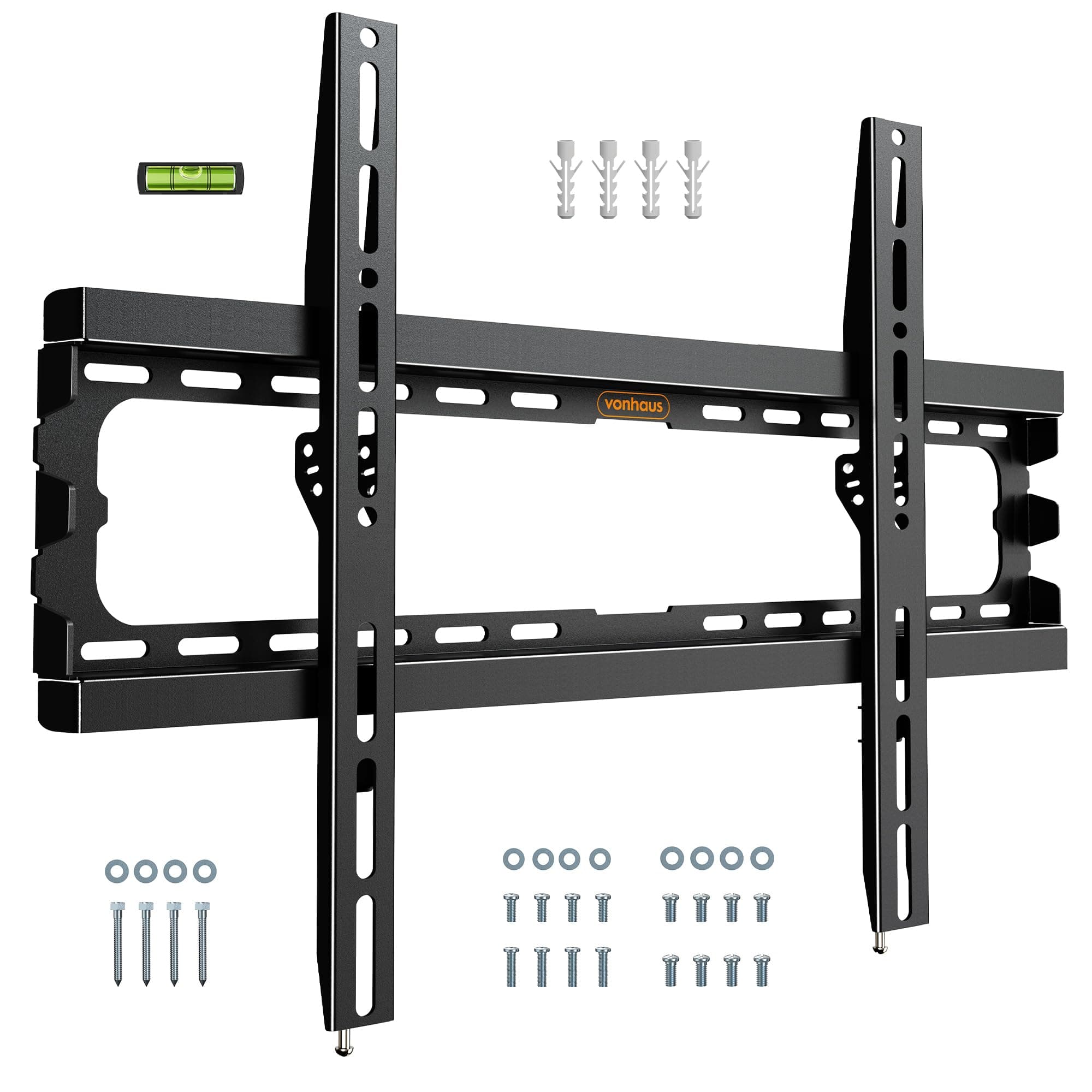 – VonHaus TV Wall Bracket for 37-85" Screens, Ultra-Slim TV Bracket with Spirit Level, Flat to Wall Mount, 70kg Capacity, Max VESA : 600x400mm