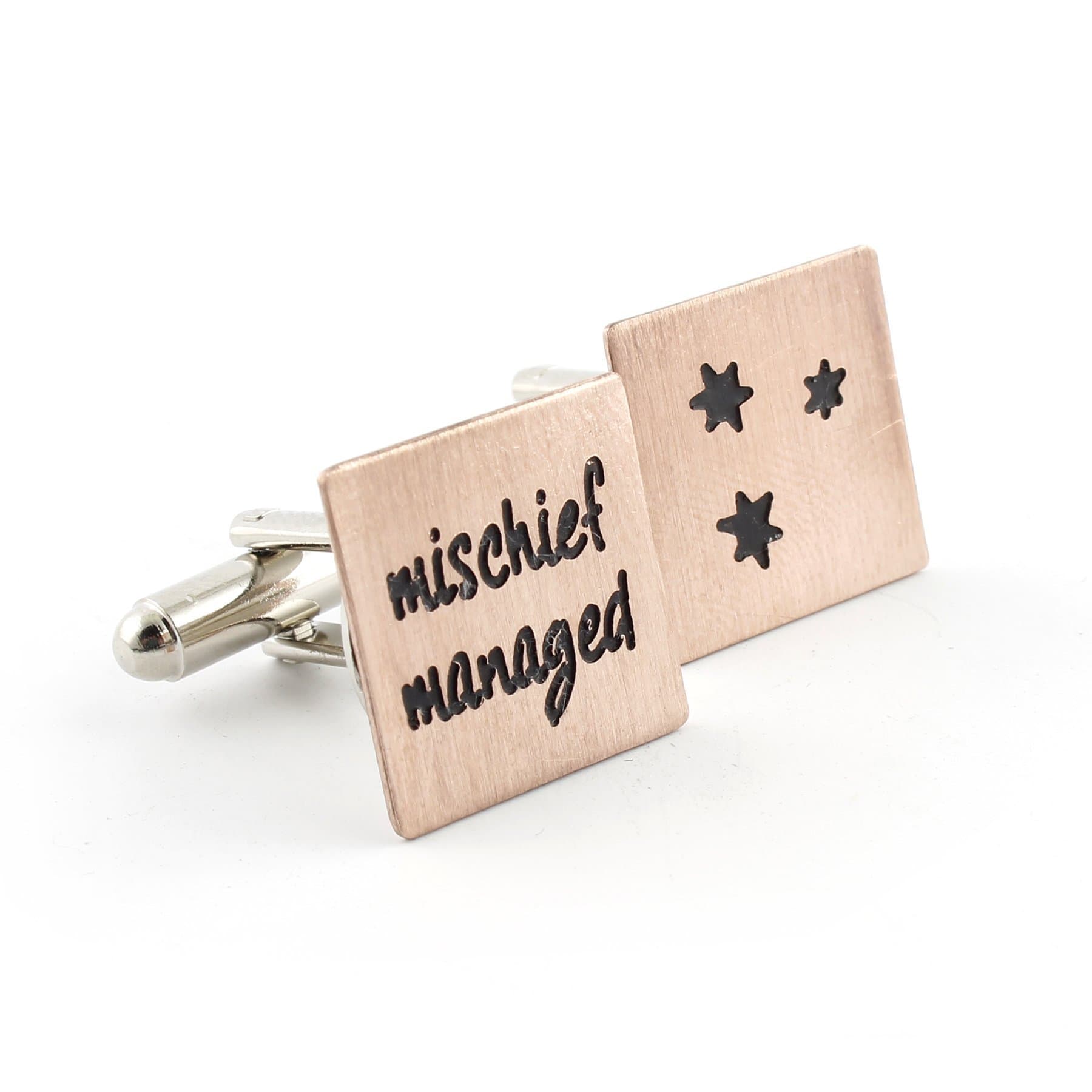 Mischief Managed Cuff Links - Nerdy Cufflinks - Gift for Groomsmen, Dad, or Husband