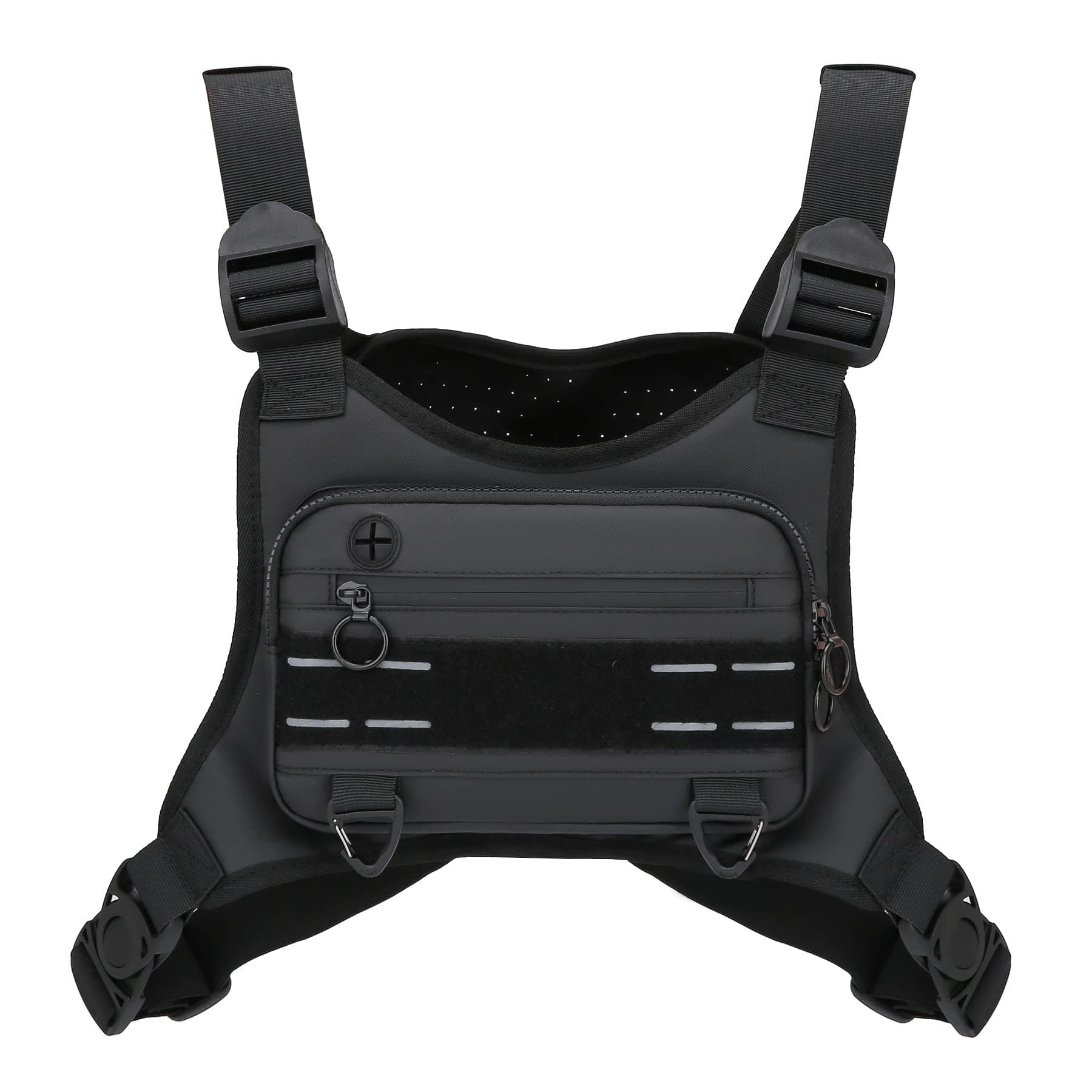 Sports Chest Bag For Men Women, Water Resistant Lightweight Front Chest Pack, Running Vest Bag With Built-In Phone Holder & Extra Storage For Workouts, Running, Cycling