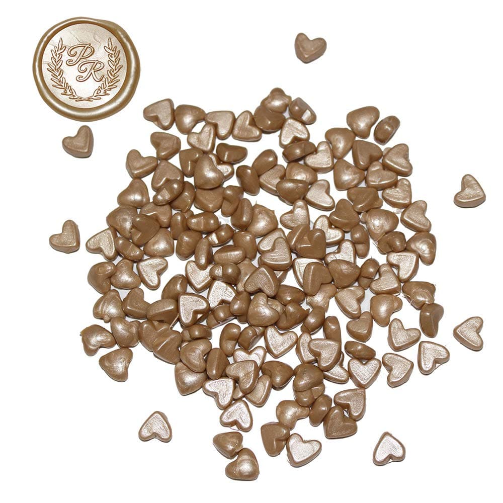 Champagne Gold Sealing Wax Beads - 160 Wax Seal Beads Per Pack - Sealing Wax Beads for Seals - 100% USA Ingredients (Champagne Gold Wax Beads)